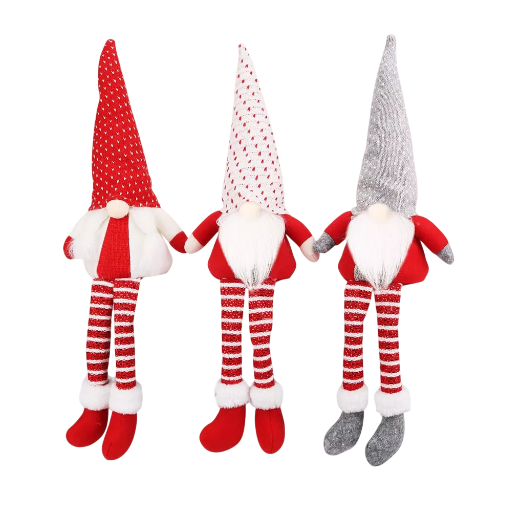 Muñecas Gnomo Navideña Con Luz Led Decoración Regalos 3pcs Rojo