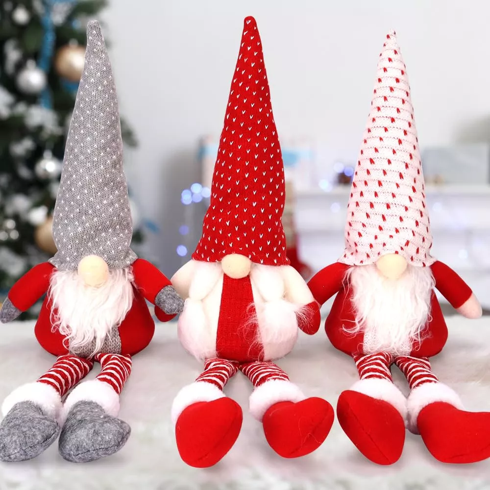 Foto 3 pulgar | Muñecas Gnomo Navideña Con Luz Led Decoración Regalos 3pcs Rojo
