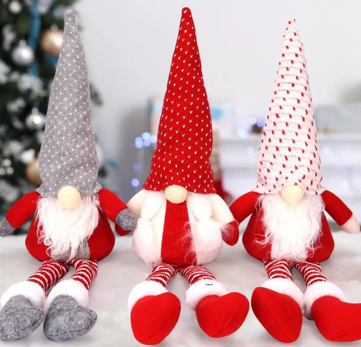 Foto 3 pulgar | Muñecas Gnomo Navideña con Luz Led Decoración Regalos 3 piezas Rojo
