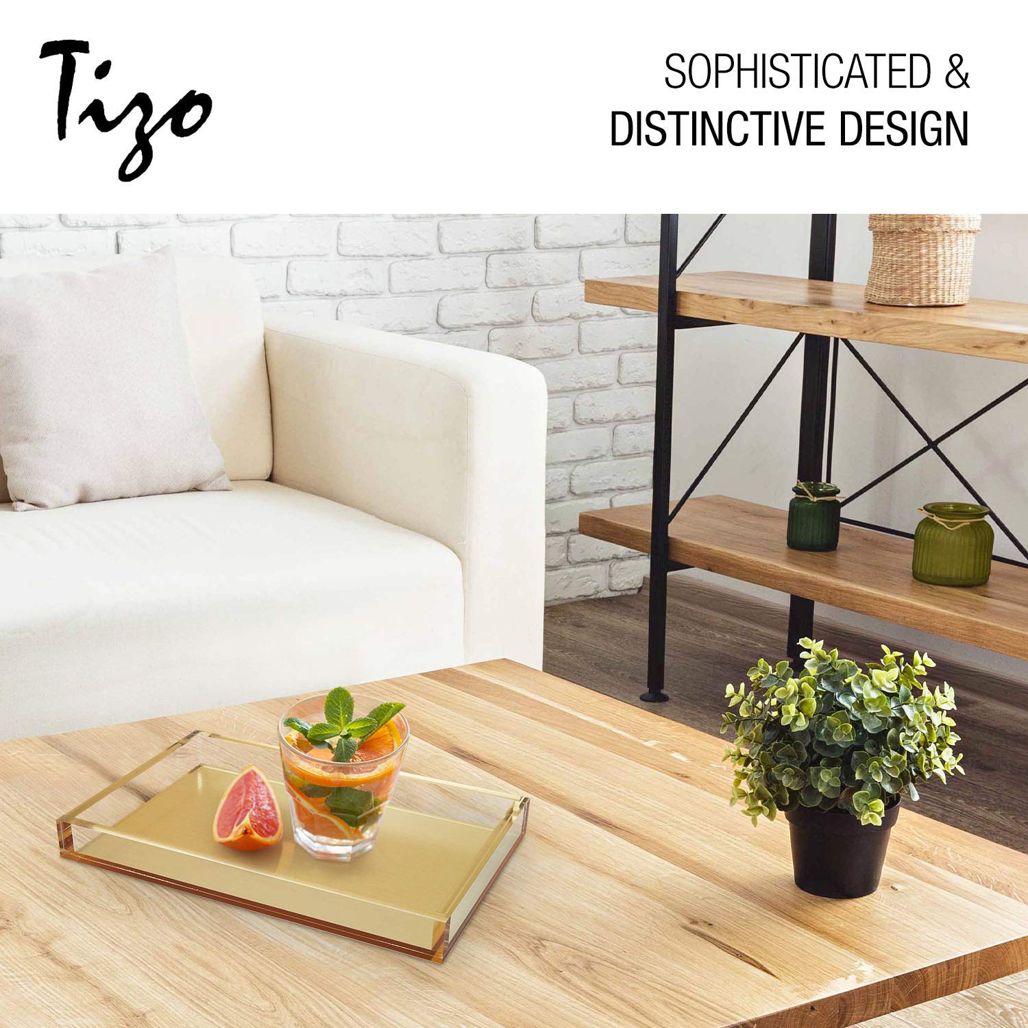 Foto 5 pulgar | Bandeja Tizo Lucite Design  12 x 8 cm Plateada - Venta Internacional