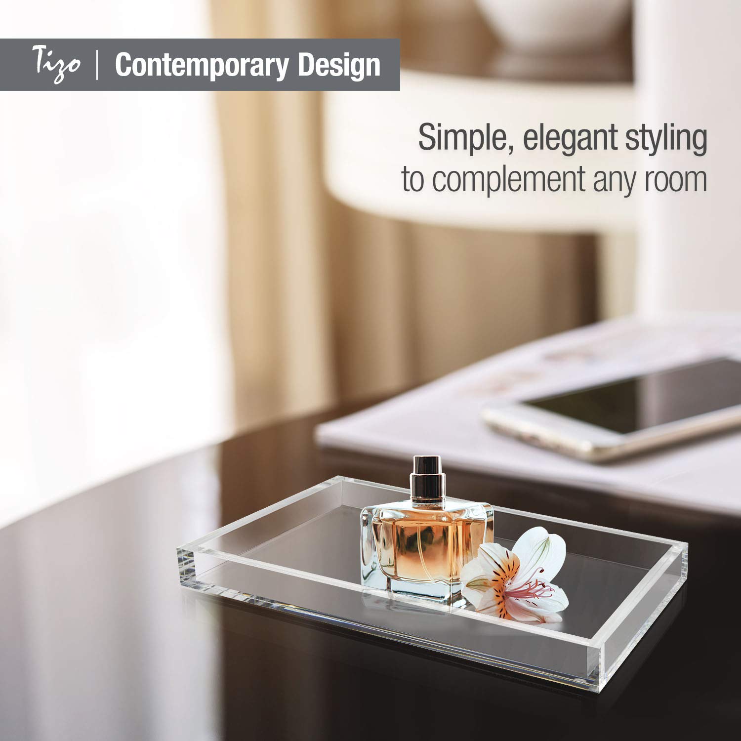 Foto 7 pulgar | Bandeja Tizo Lucite Design  12 x 8 cm Plateada - Venta Internacional