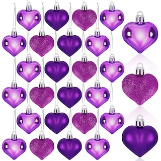 Foto 1 | Adornos Colgantes Con Forma De Corazón Para El Día De San Valentín, 24 Unidades, Color Morado - Venta Internacional.