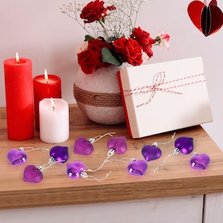 Foto 7 | Adornos Colgantes Con Forma De Corazón Para El Día De San Valentín, 24 Unidades, Color Morado - Venta Internacional.