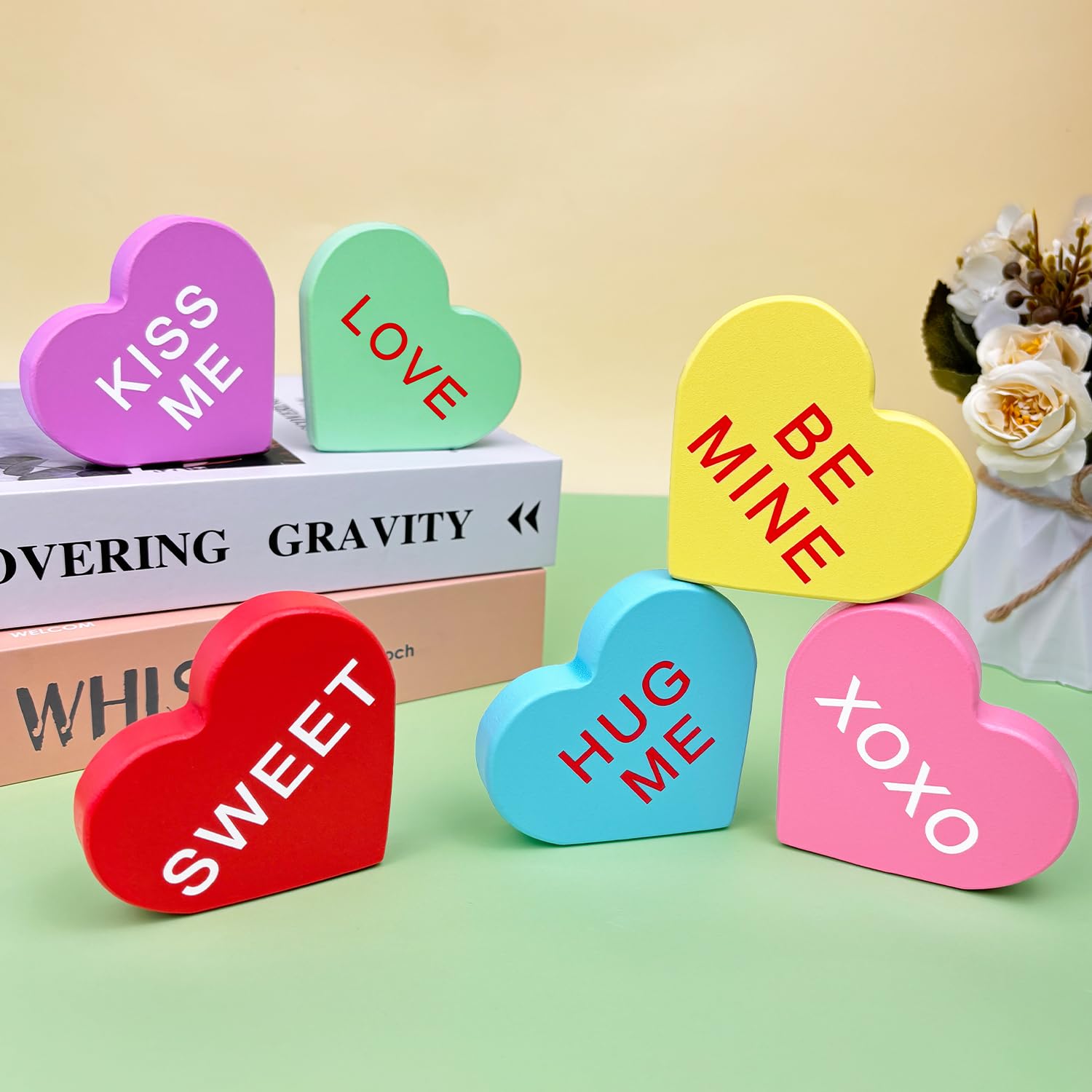 Decoraciones Leetous Para Conversar Con Corazones Para El Día De San Valentín, 6 Unidades - Venta Internacional.