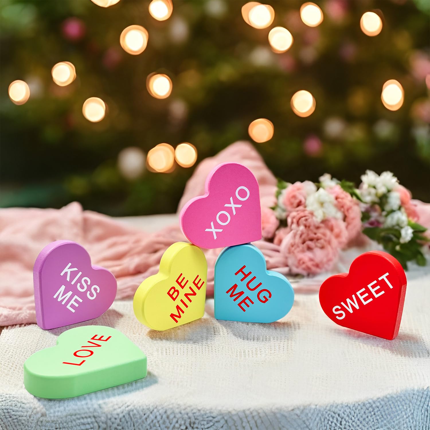 Foto 3 pulgar | Decoraciones Leetous Para Conversar Con Corazones Para El Día De San Valentín, 6 Unidades - Venta Internacional.