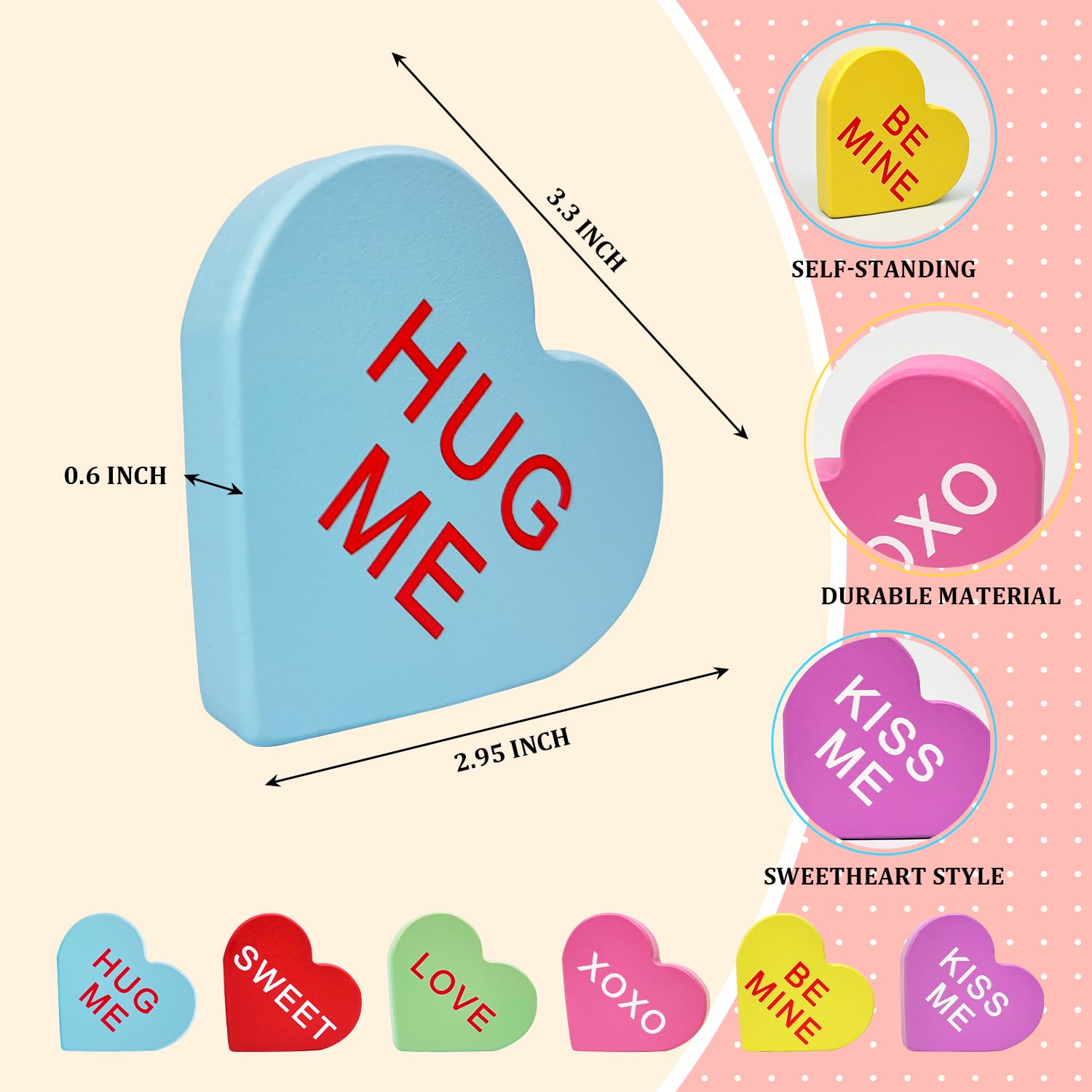Foto 4 pulgar | Decoraciones Leetous Para Conversar Con Corazones Para El Día De San Valentín, 6 Unidades - Venta Internacional.