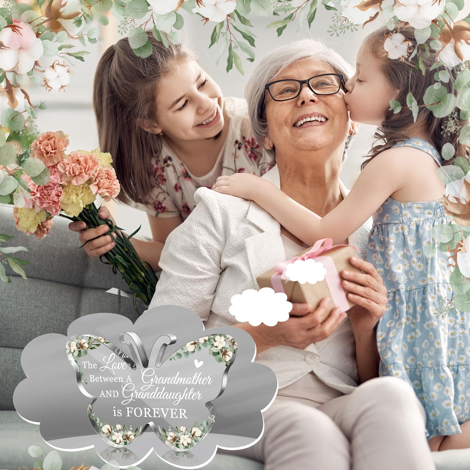 Foto 8 pulgar | Cartel Acrílico De Regalo Para Abuela De Nieta Y Nieto - Venta Internacional.