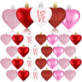 Foto 1 | Juego De 24 Bolas De Navidad Con Forma De Corazón Ornaments Xmasexp - Venta Internacional.