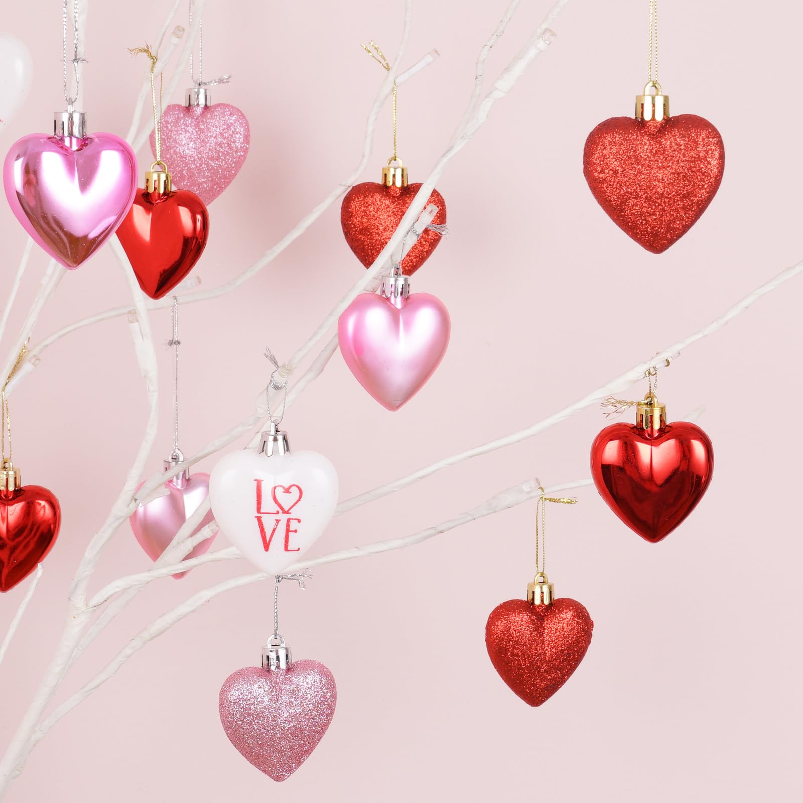 Foto 4 pulgar | Juego De 24 Bolas De Navidad Con Forma De Corazón Ornaments Xmasexp - Venta Internacional.