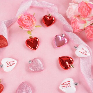 Foto 4 | Juego De 24 Bolas De Navidad Con Forma De Corazón Ornaments Xmasexp - Venta Internacional.