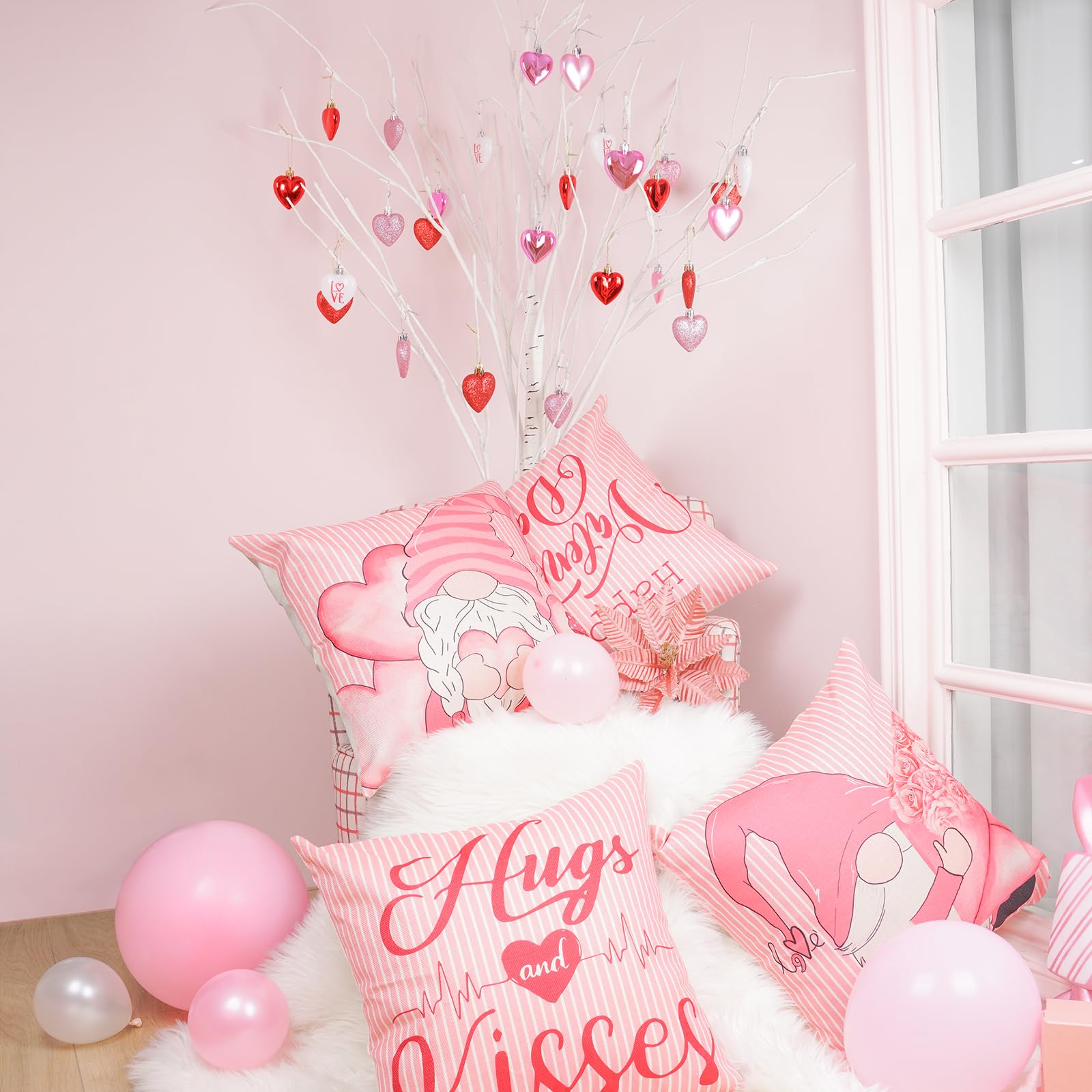 Foto 6 | Juego De 24 Bolas De Navidad Con Forma De Corazón Ornaments Xmasexp - Venta Internacional.