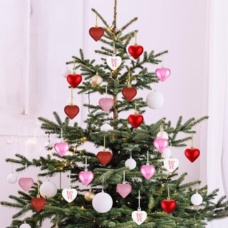 Foto 7 | Juego De 24 Bolas De Navidad Con Forma De Corazón Ornaments Xmasexp - Venta Internacional.