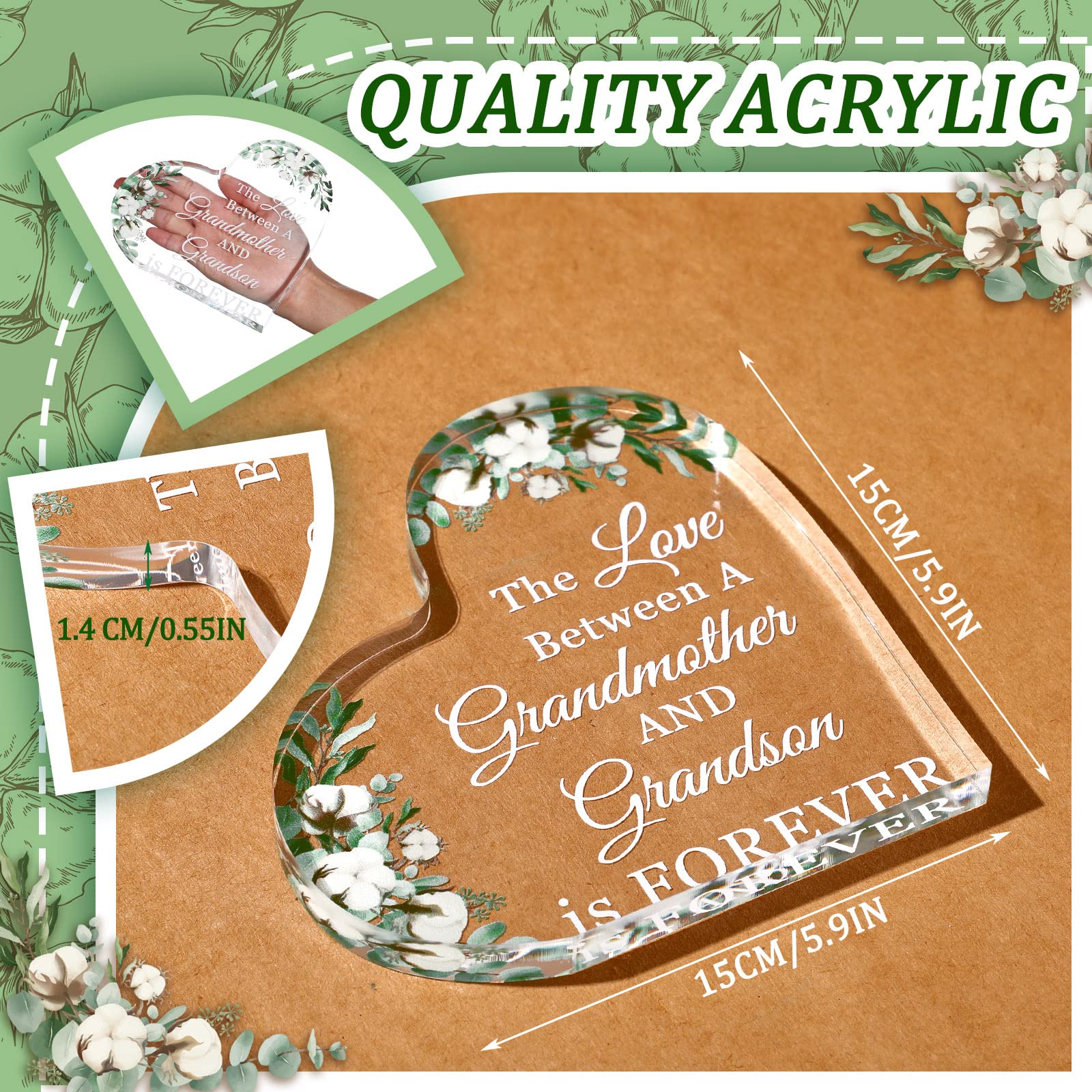 Foto 4 pulgar | Letrero Decorativo Acrílico Para Abuela, Regalo De Navidad De Jetec Grandma - Venta Internacional.
