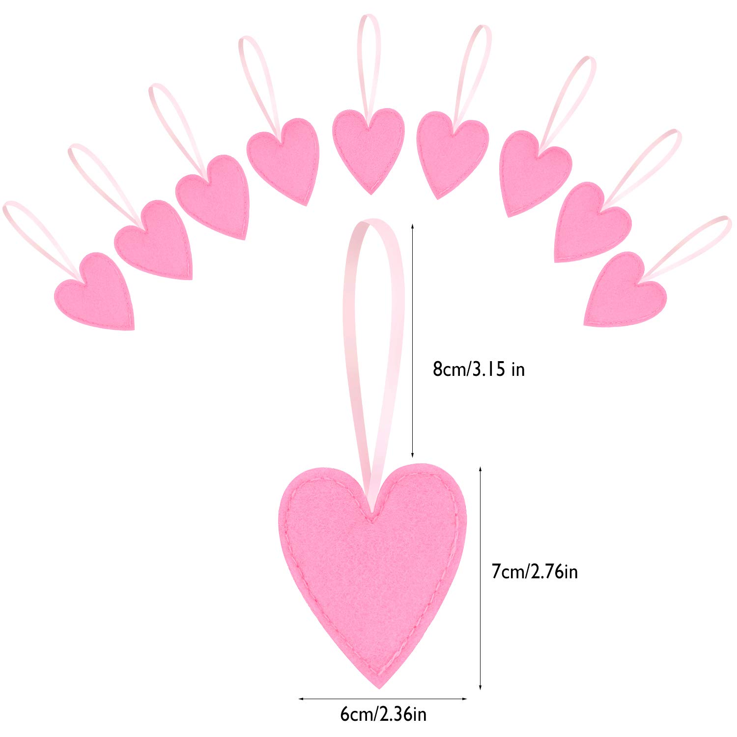 Foto 3 pulgar | Adornos De Fieltro Boao Con Forma De Corazón Para El Día De San Valentín, Paquete De 20 - Venta Internacional.