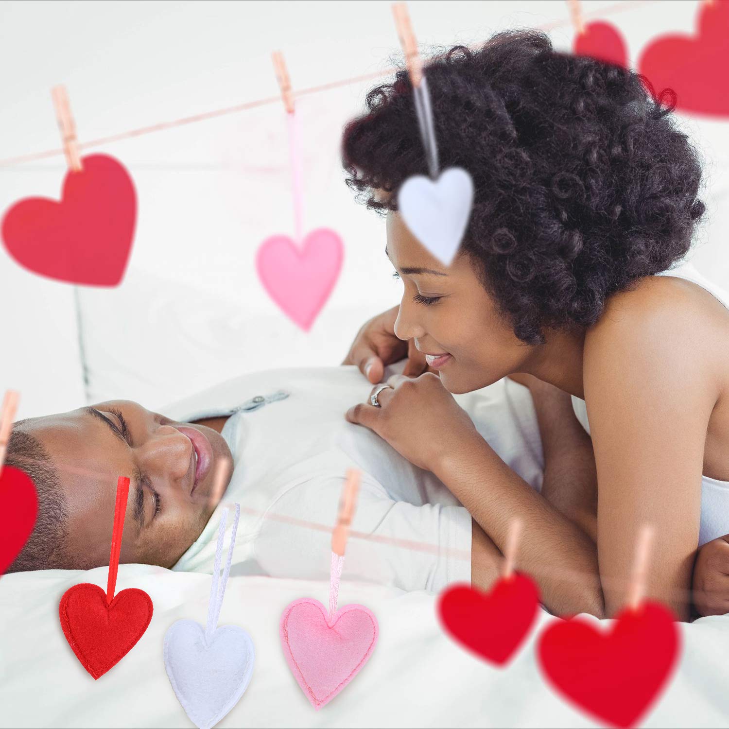 Foto 6 | Adornos De Fieltro Boao Con Forma De Corazón Para El Día De San Valentín, Paquete De 20 - Venta Internacional.