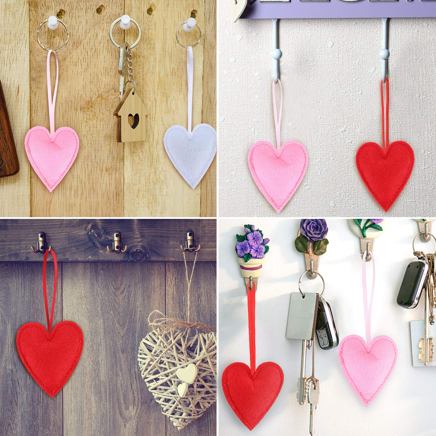 Foto 8 pulgar | Adornos De Fieltro Boao Con Forma De Corazón Para El Día De San Valentín, Paquete De 20 - Venta Internacional.