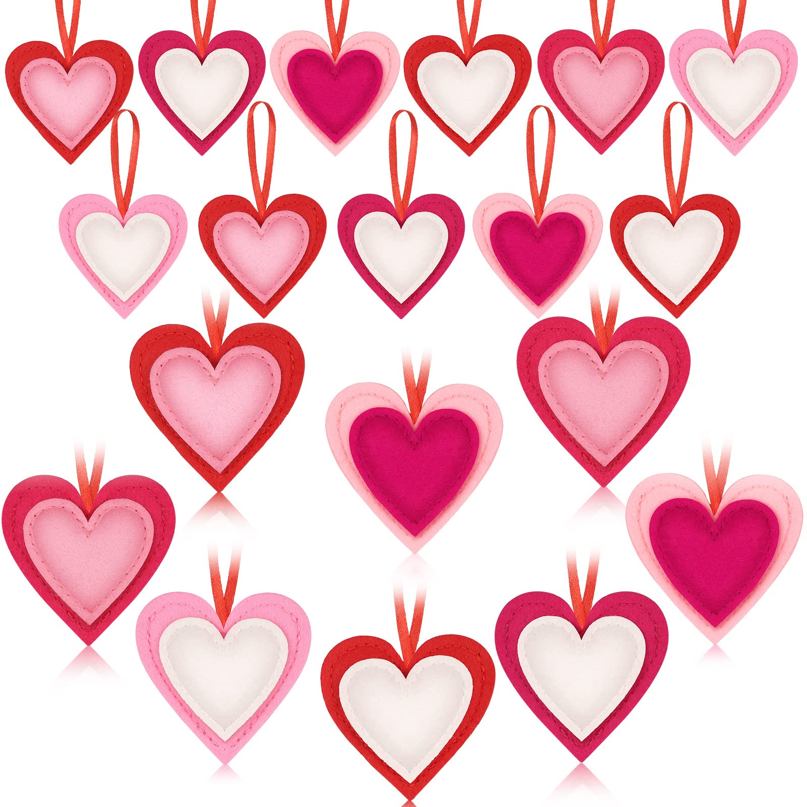 Foto 2 pulgar | Adornos Navideños De Fieltro En Forma De Corazón Para Tatuaje, 24 Piezas, Estilo Elegante - Venta Internacional.