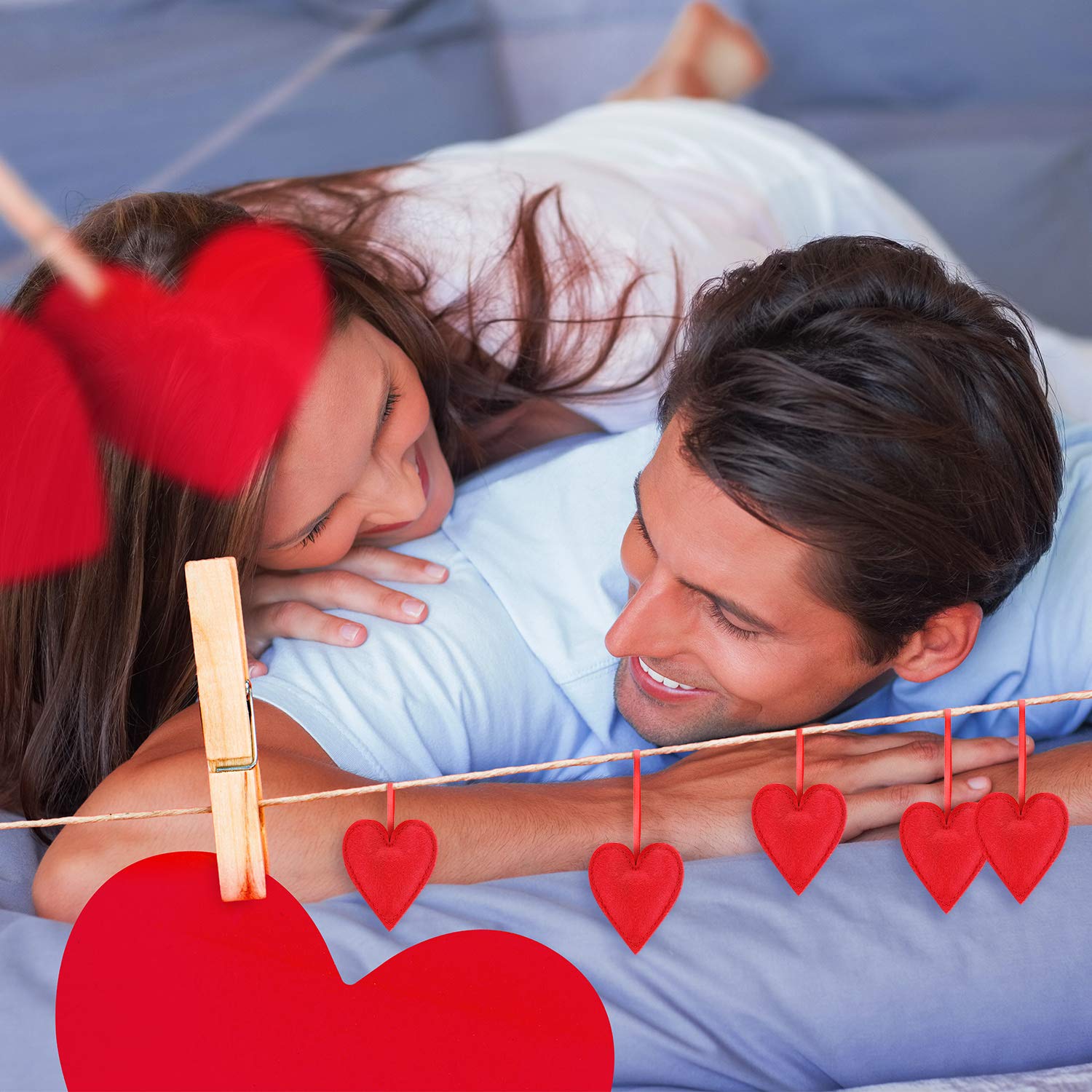 Foto 5 pulgar | Adornos De Fieltro En Forma De Corazón Rojo Boao Para El Día De San Valentín, Paquete De 20 - Venta Internacional.