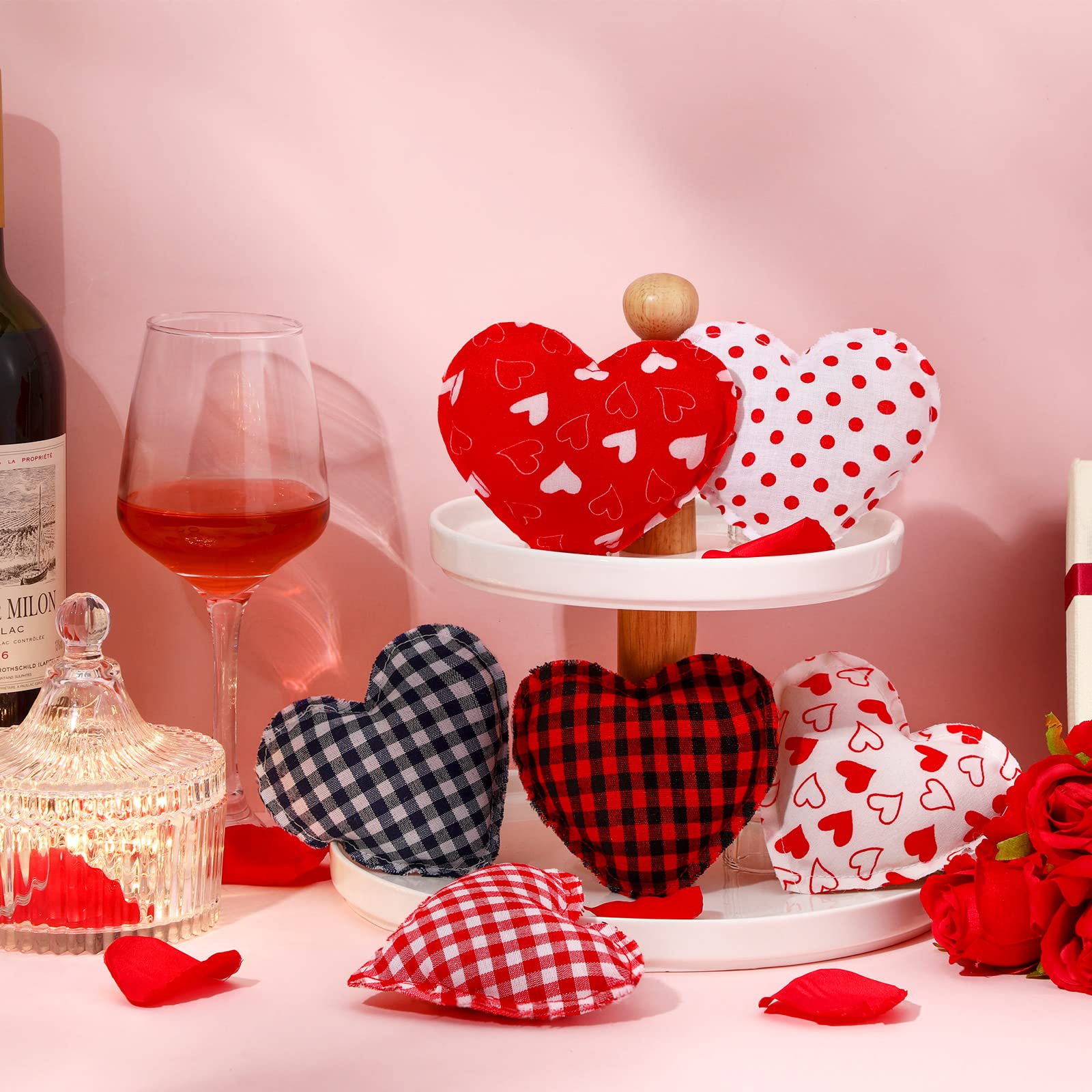 Foto 5 | Adornos Colgantes De Tela Con Forma De Corazón Para Tatuajes, 10 Cm, 12 Piezas - Venta Internacional.