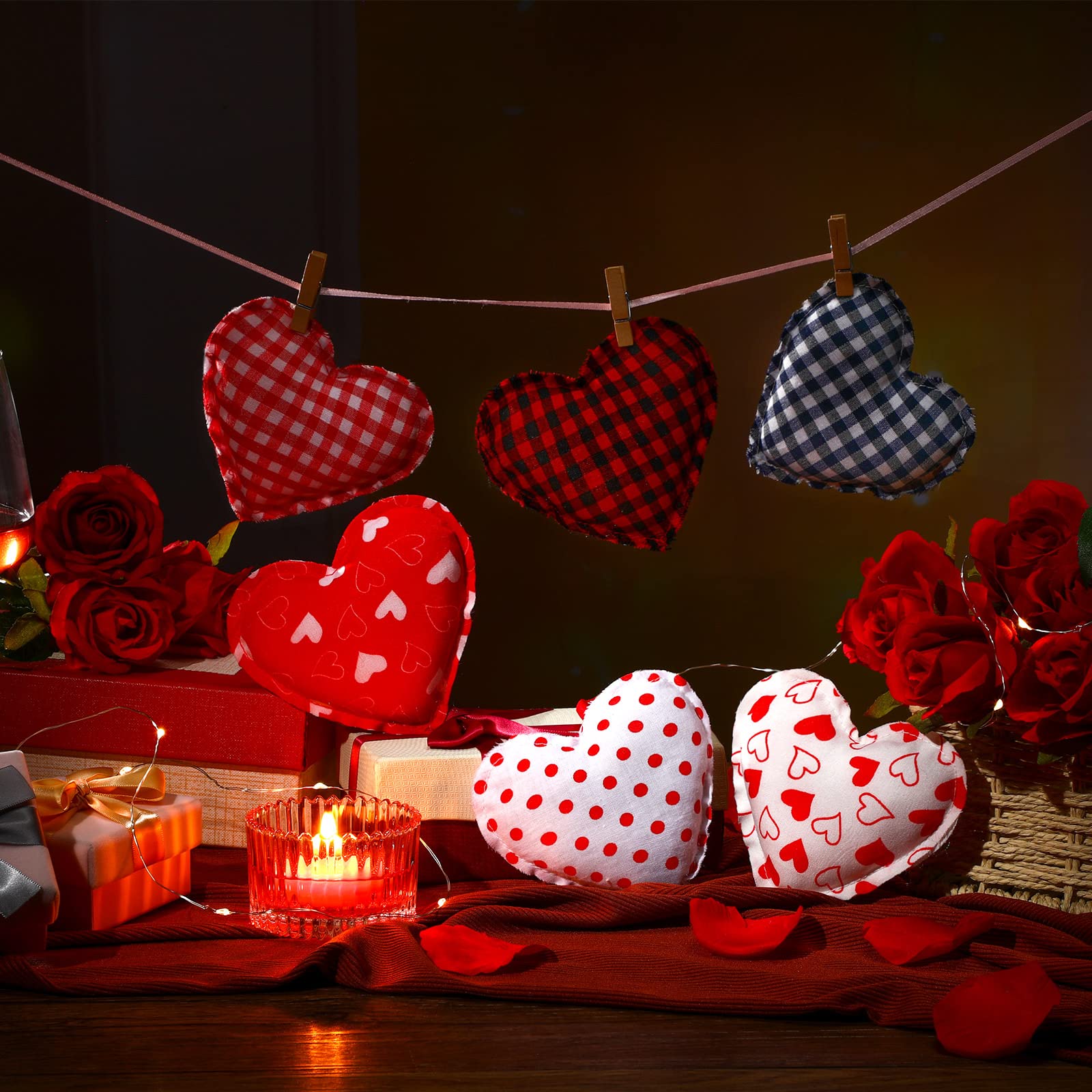 Foto 8 pulgar | Adornos Colgantes De Tela Con Forma De Corazón Para Tatuajes, 10 Cm, 12 Piezas - Venta Internacional.