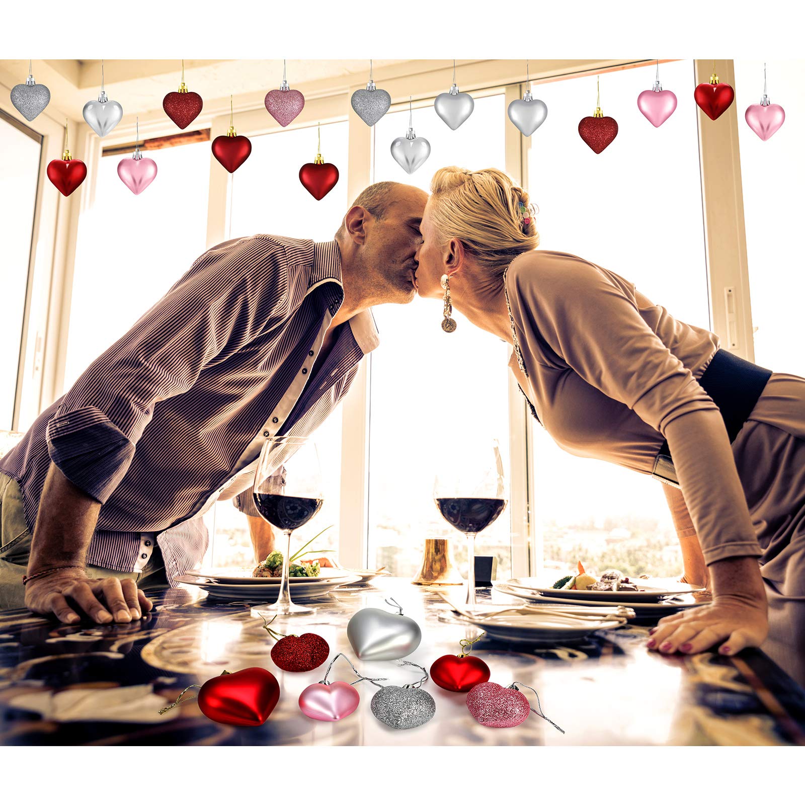 Foto 4 | Adornos En Forma De Corazón Para El Día De San Valentín Skylety, 30 Piezas, Multicolor - Venta Internacional.