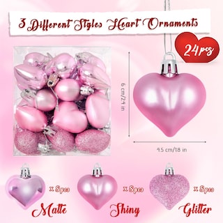 Foto 2 | Adornos En Forma De Corazón Para El Día De San Valentín, 24 Unidades, Para Colgar, Color - Venta Internacional.