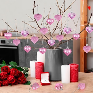 Foto 3 | Adornos En Forma De Corazón Para El Día De San Valentín, 24 Unidades, Para Colgar, Color - Venta Internacional.