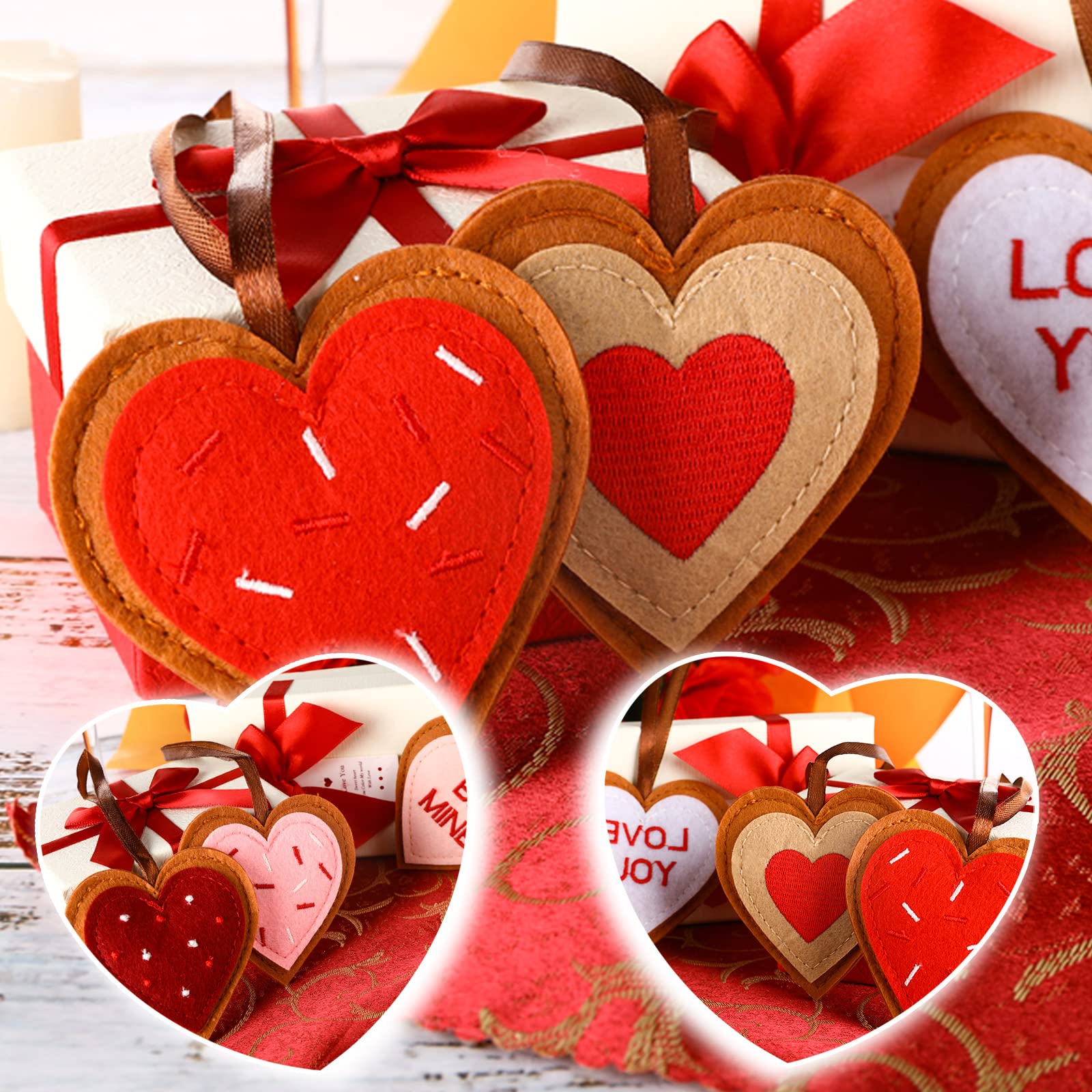 Foto 4 pulgar | Ornaments Tatuo, Corazón De Fieltro Para El Día De San Valentín, 8 Cm, 24 Piezas - Venta Internacional.