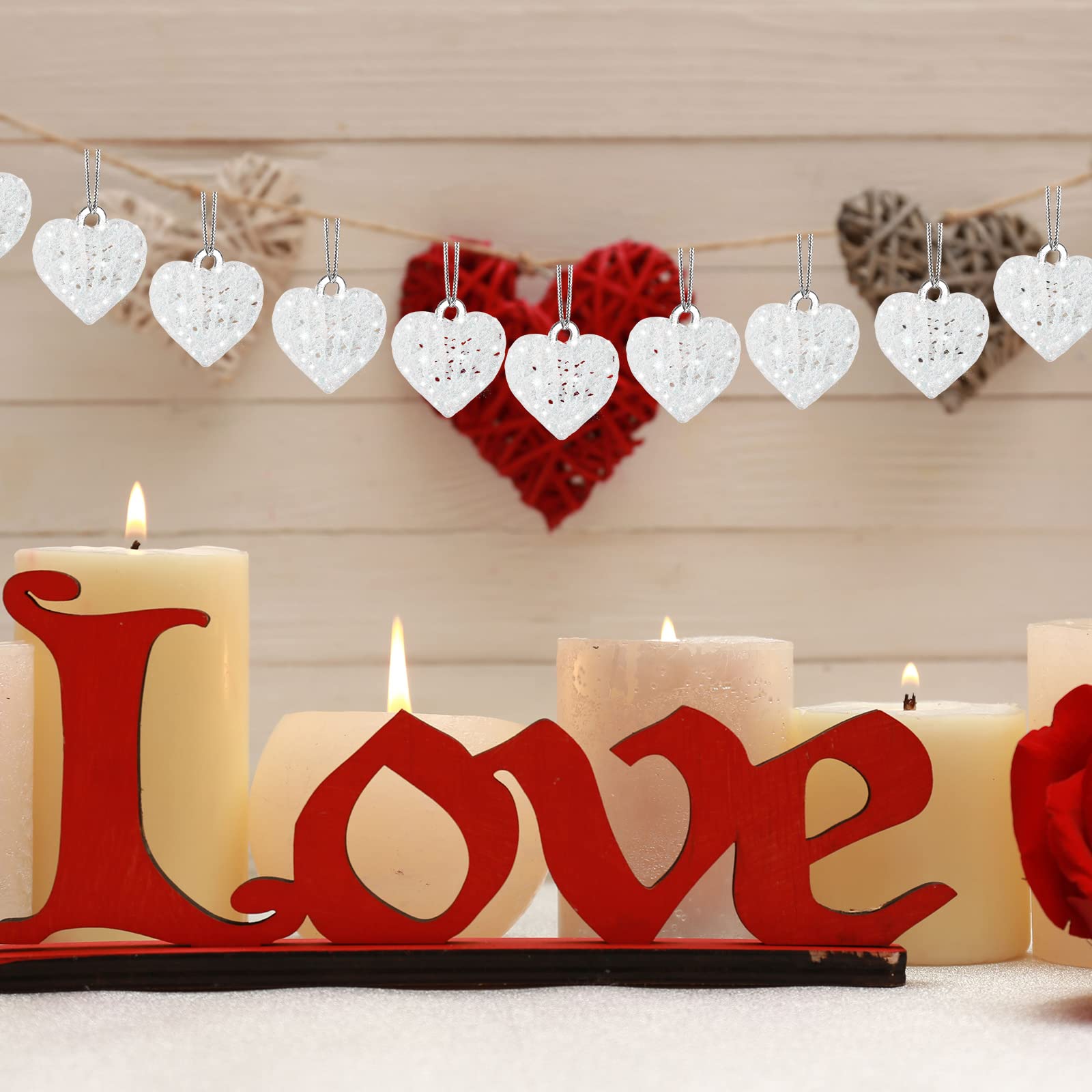Foto 3 pulgar | Adornos De Cristal En Forma De Corazón Bbto Para Árbol De San Valentín, 21 Unidades - Venta Internacional.