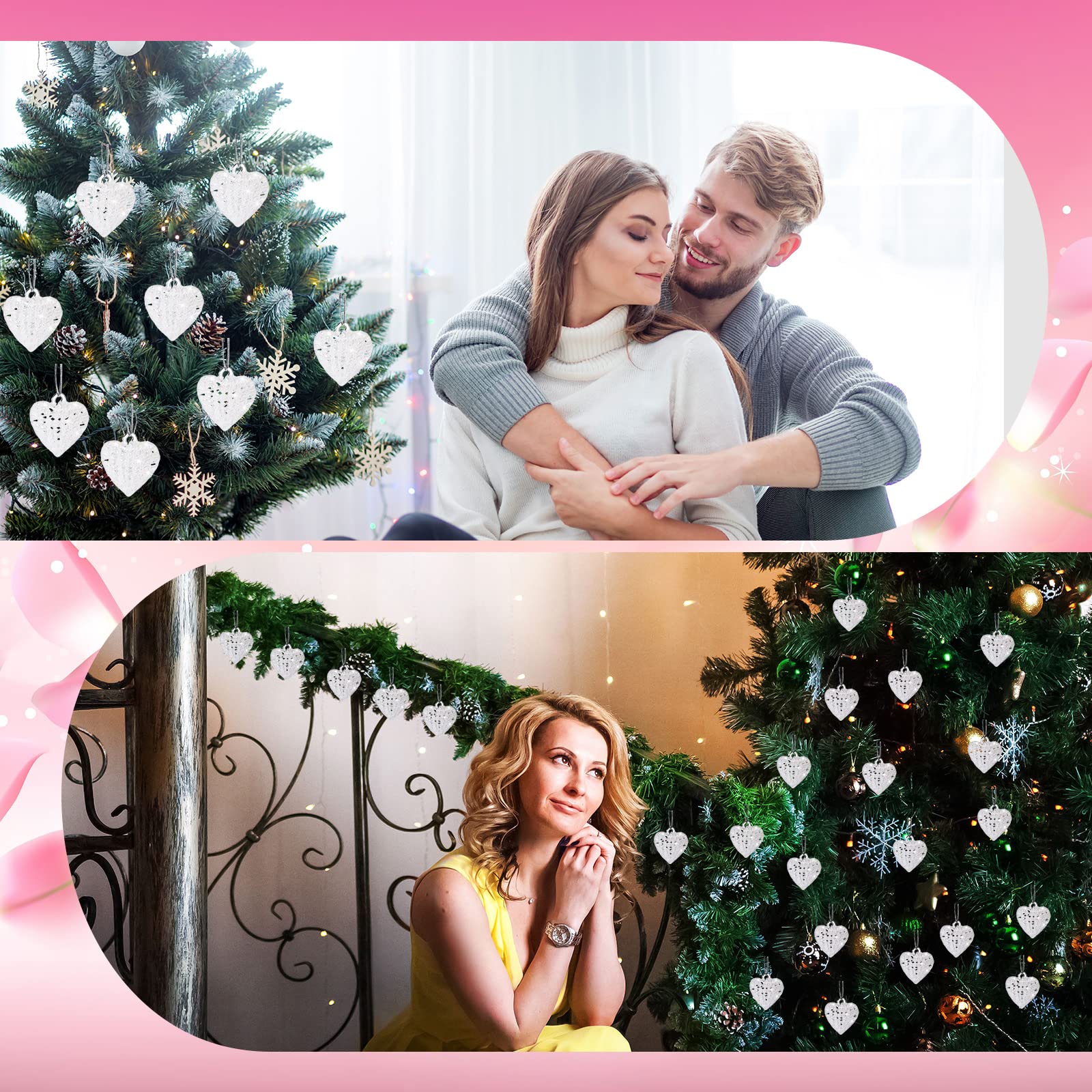 Foto 7 | Adornos De Cristal En Forma De Corazón Bbto Para Árbol De San Valentín, 21 Unidades - Venta Internacional.