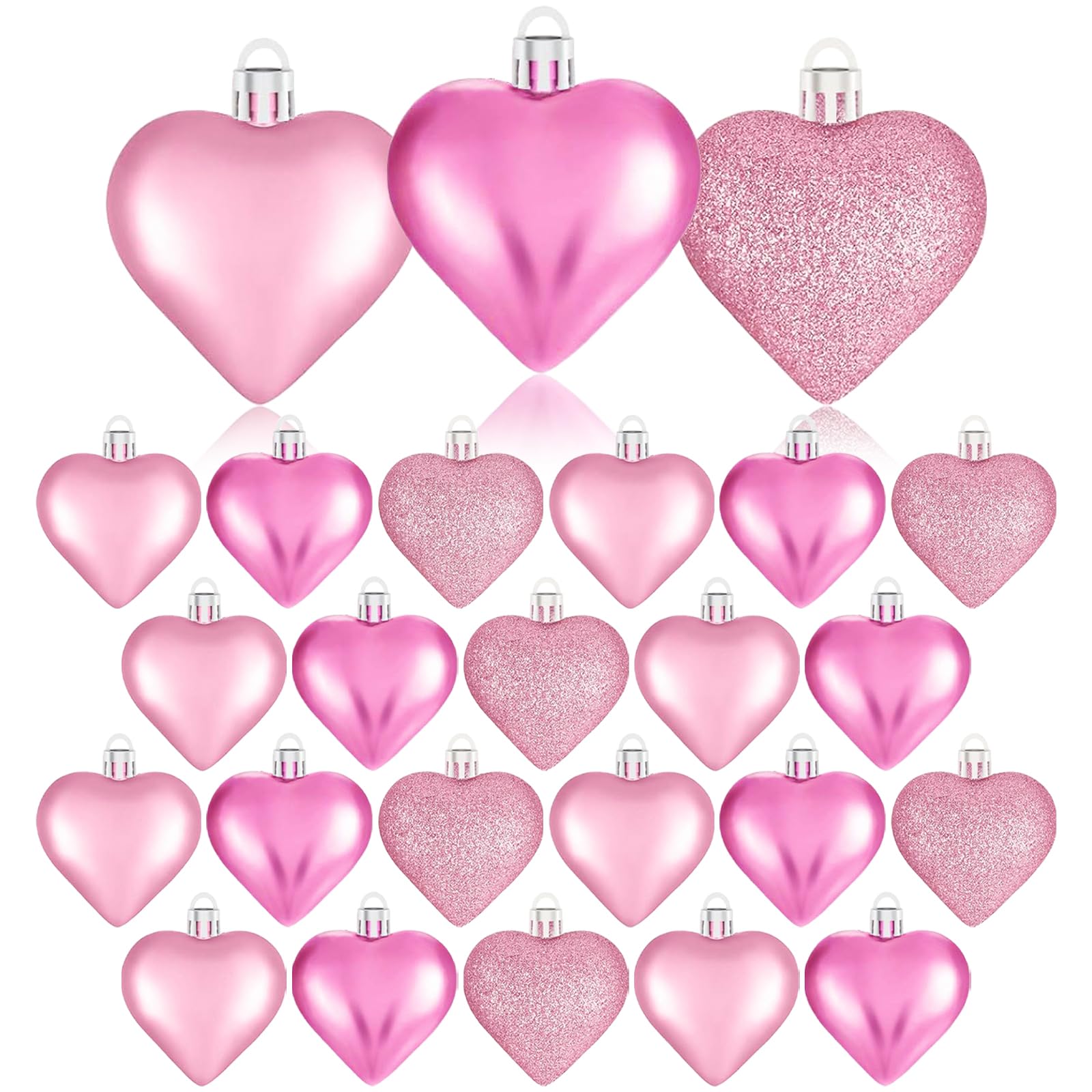 Foto 2 pulgar | Juego De 24 Bolas Con Forma De Corazón Ornaments Xmasexp, Color Rosa Para San Valentín - Venta Internacional.