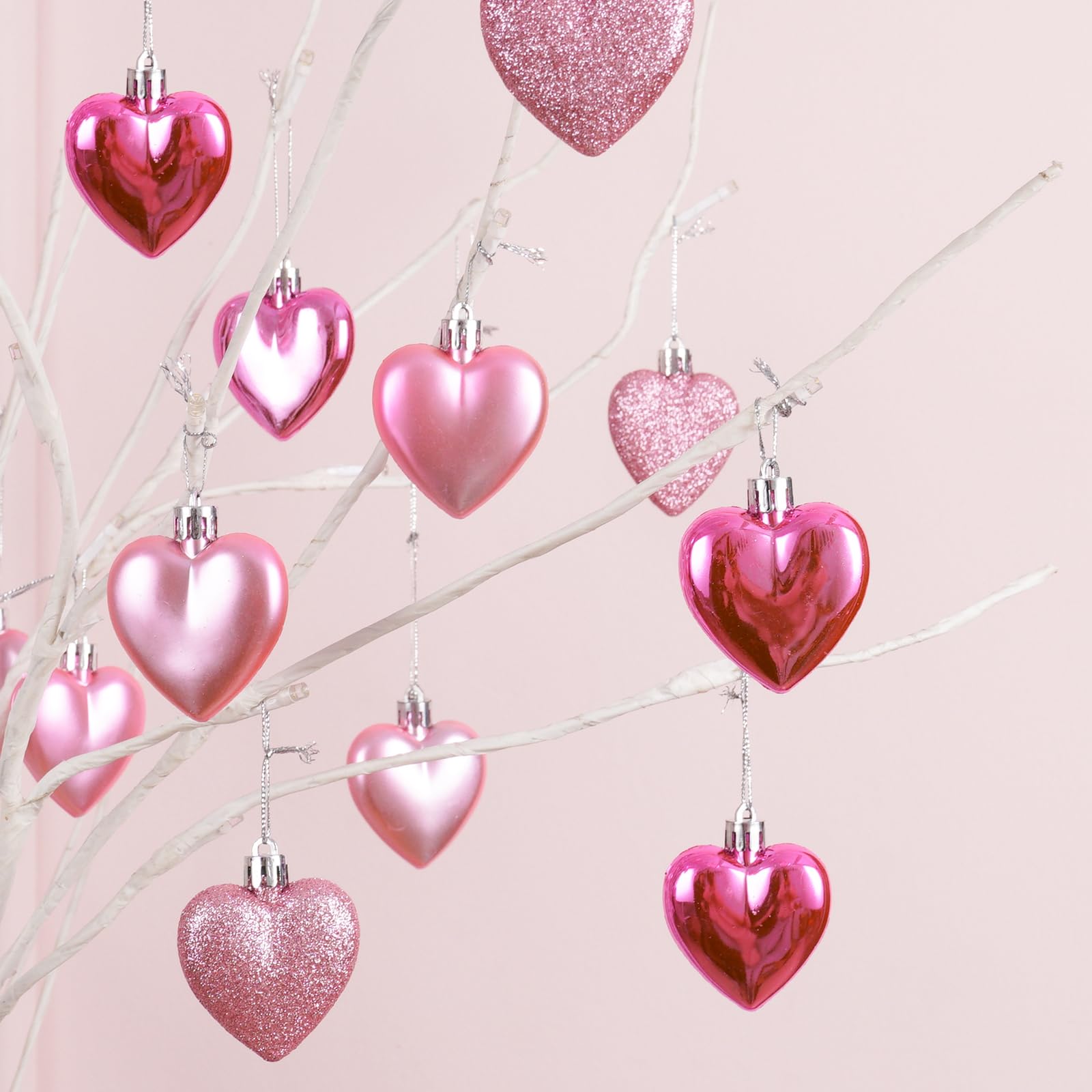 Foto 4 pulgar | Juego De 24 Bolas Con Forma De Corazón Ornaments Xmasexp, Color Rosa Para San Valentín - Venta Internacional.
