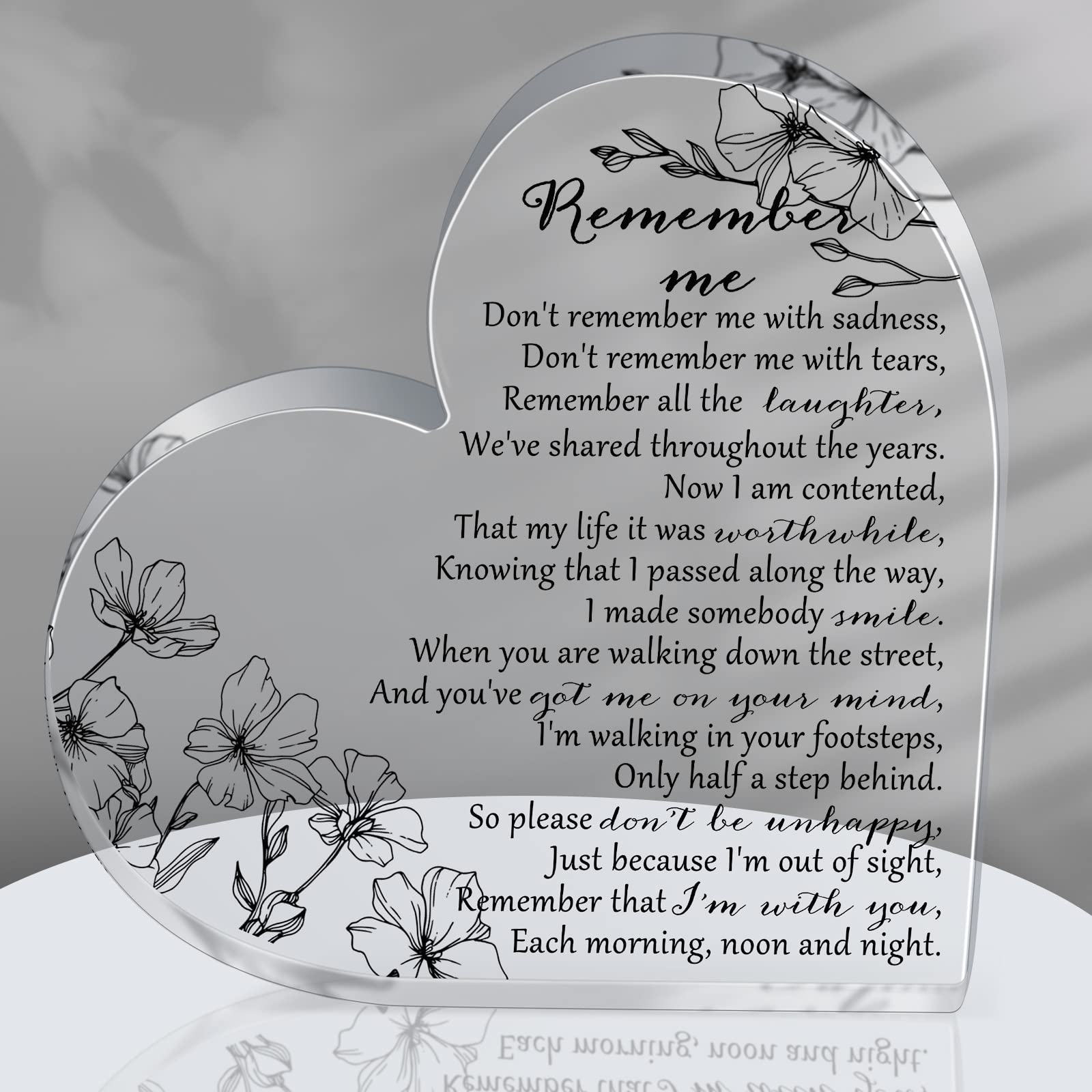 Foto 1 | Regalo Conmemorativo en Inglés Yookeer Sympathy en Acrílico con Forma de Corazón - Venta Internacional