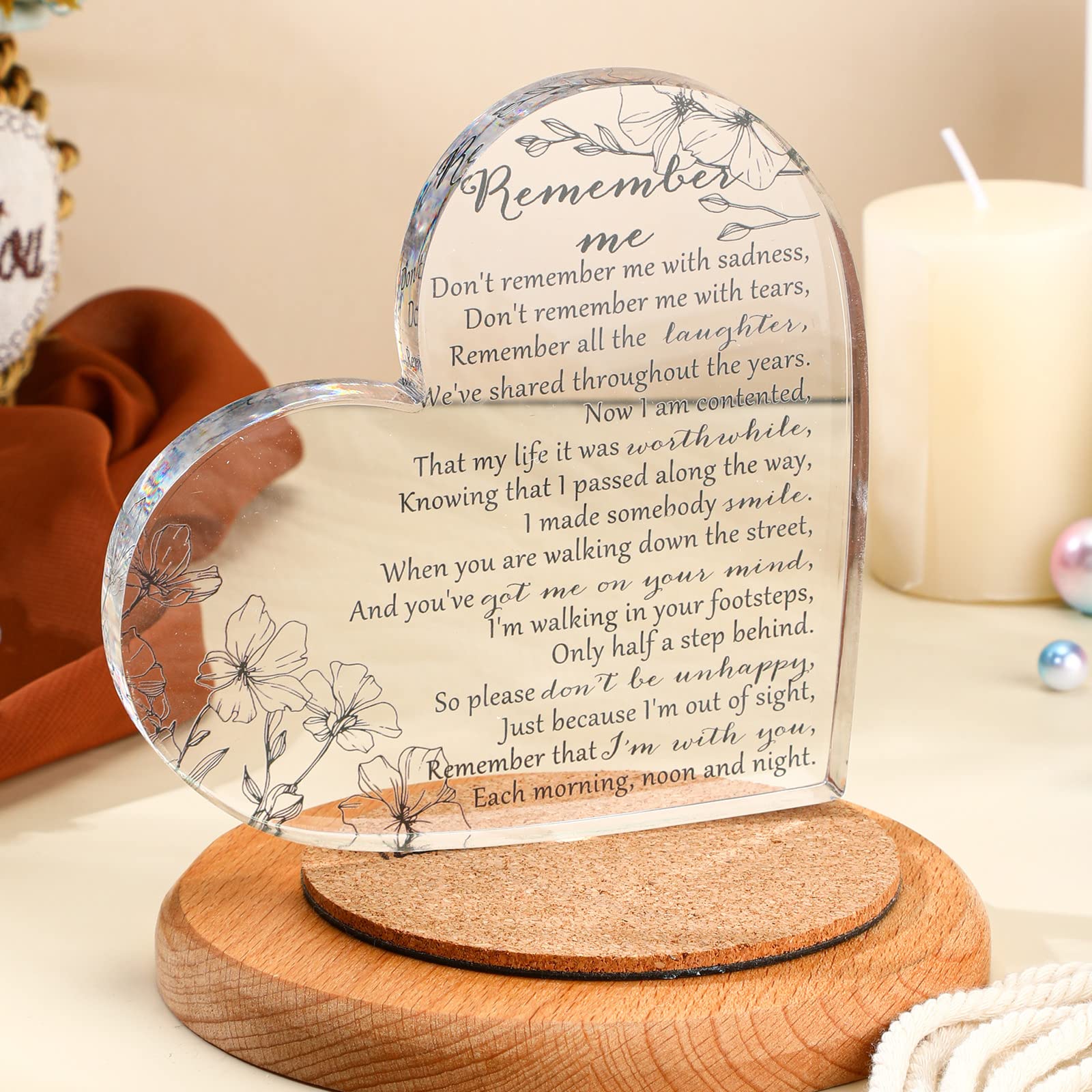 Foto 5 pulgar | Regalo Conmemorativo en Inglés Yookeer Sympathy en Acrílico con Forma de Corazón - Venta Internacional