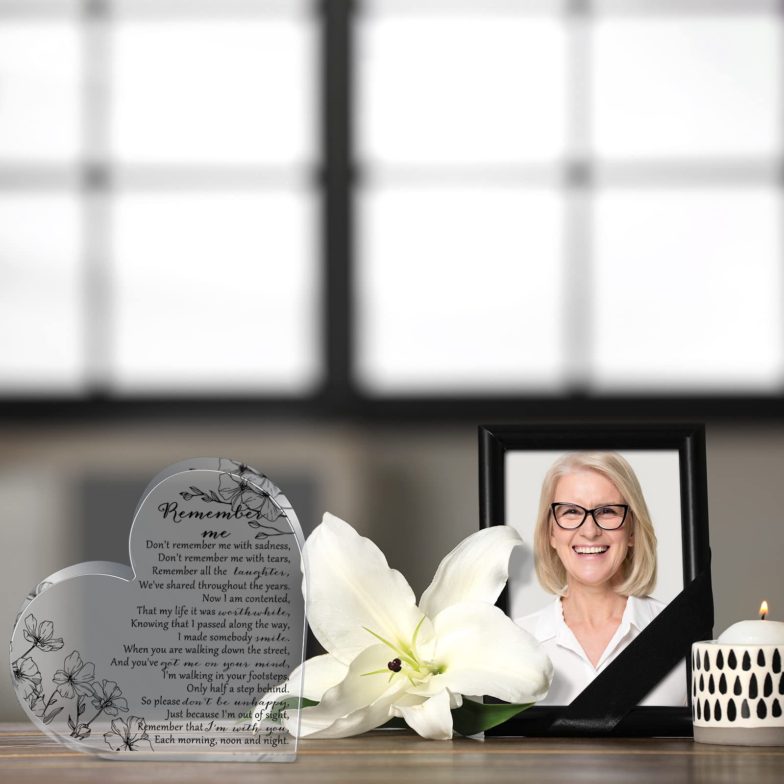 Foto 5 | Regalo Conmemorativo en Inglés Yookeer Sympathy en Acrílico con Forma de Corazón - Venta Internacional