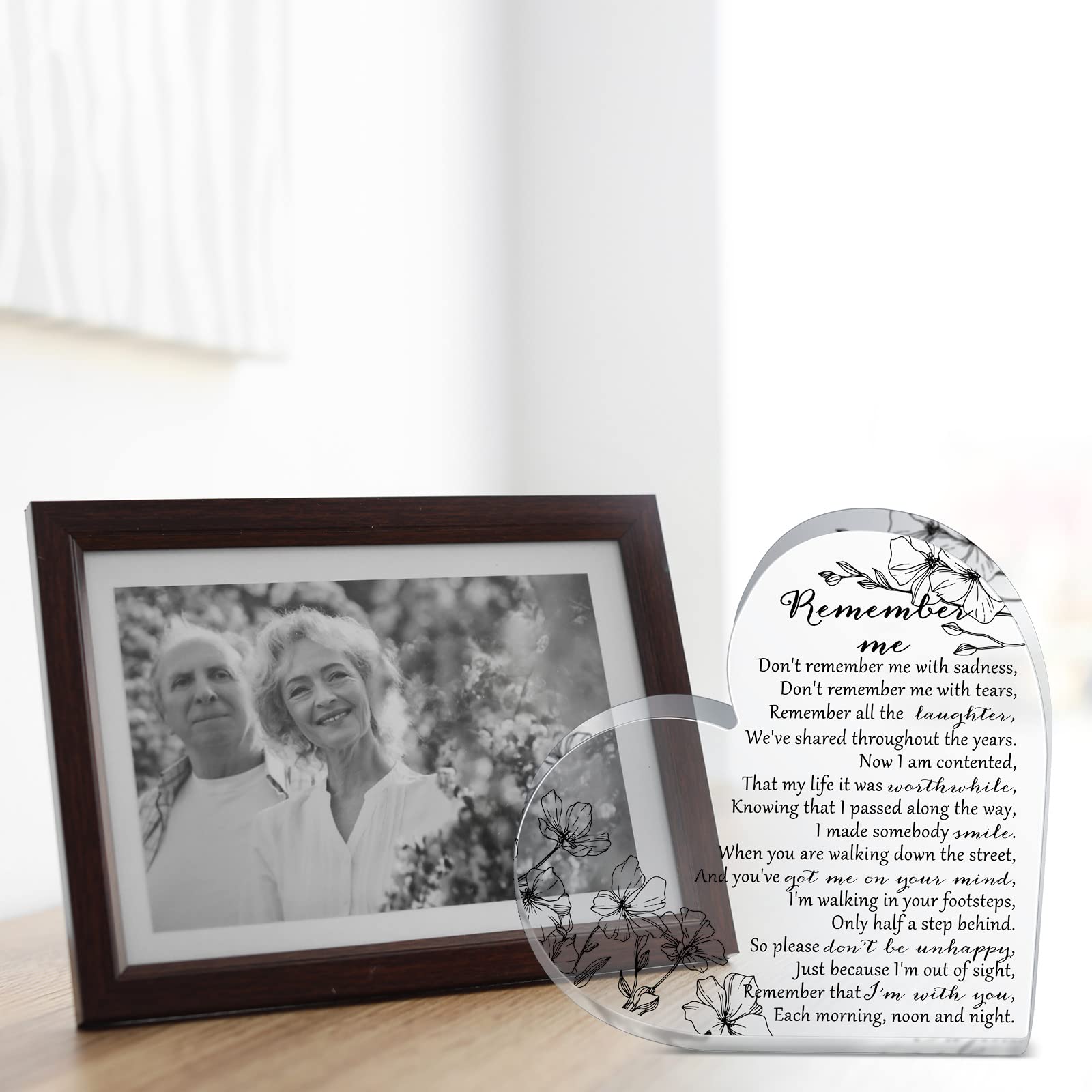 Foto 8 pulgar | Regalo Conmemorativo en Inglés Yookeer Sympathy en Acrílico con Forma de Corazón - Venta Internacional