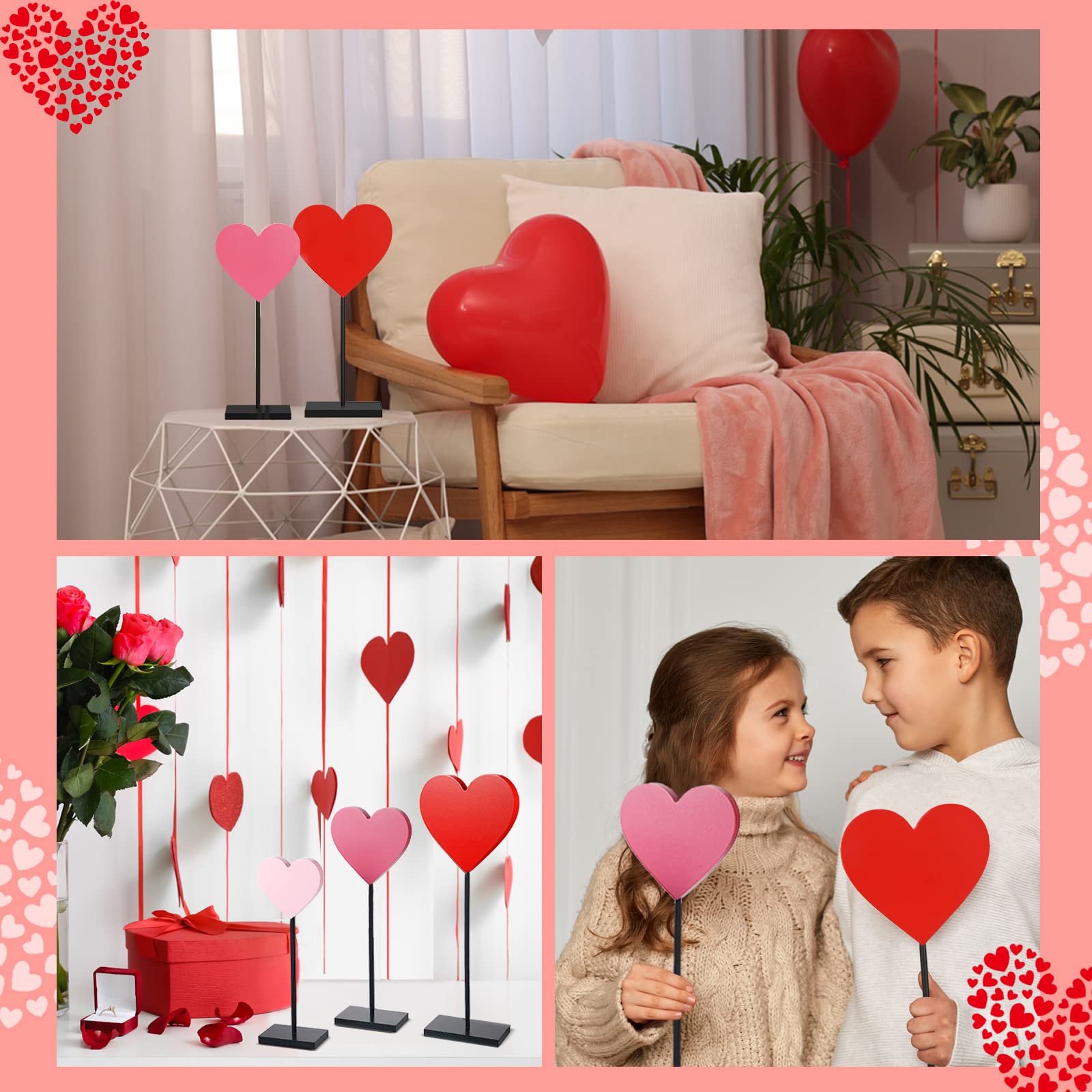 Foto 7 pulgar | Letreros de Madera con Forma de Corazón Spiareal 3 Piezas - Venta Internacional