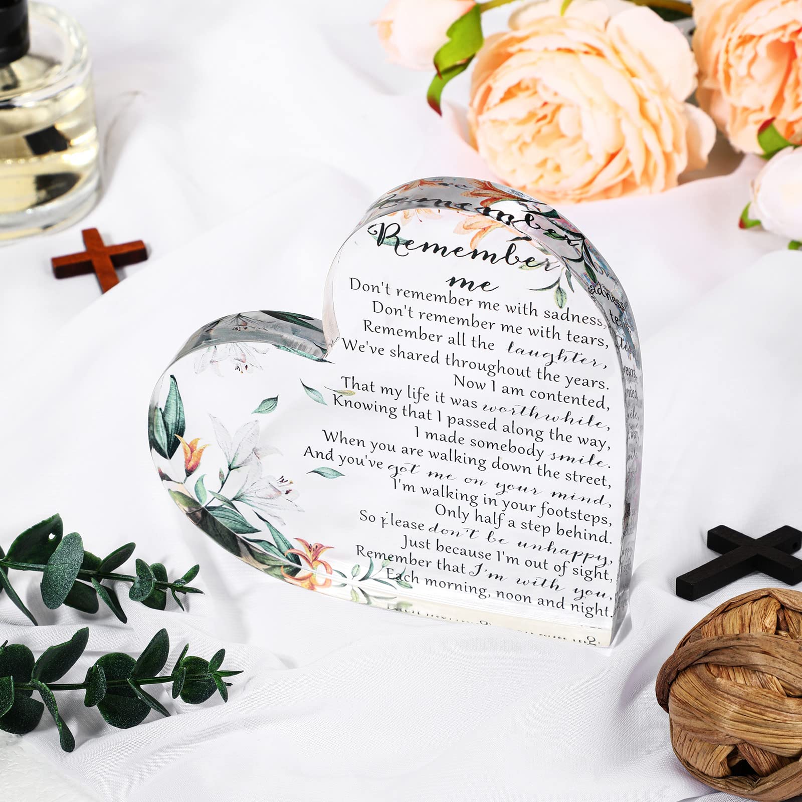 Foto 5 | Regalo Conmemorativo en Inglés Yookeer Sympathy en Acrílico con Forma de Corazón - Venta Internacional