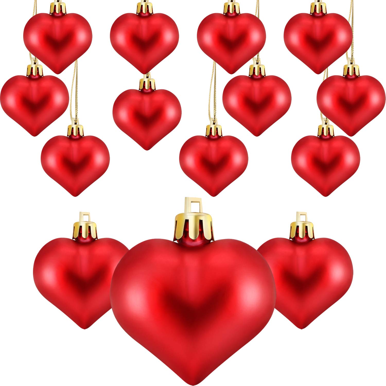 Foto 1 | Adornos con Forma de Corazón Frienda Rojos 24 Piezas - Venta Internacional