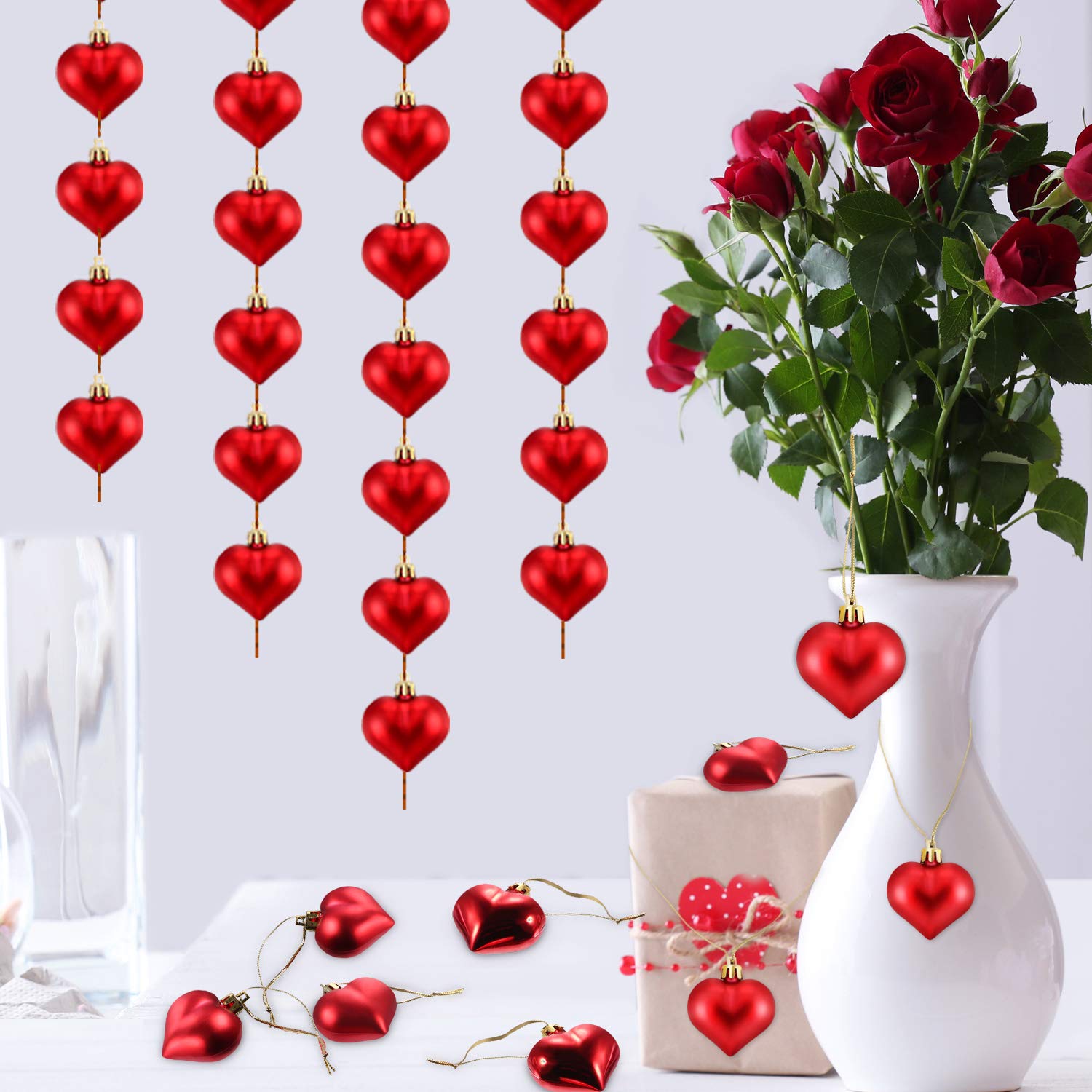 Foto 3 | Adornos con Forma de Corazón Frienda Rojos 24 Piezas - Venta Internacional