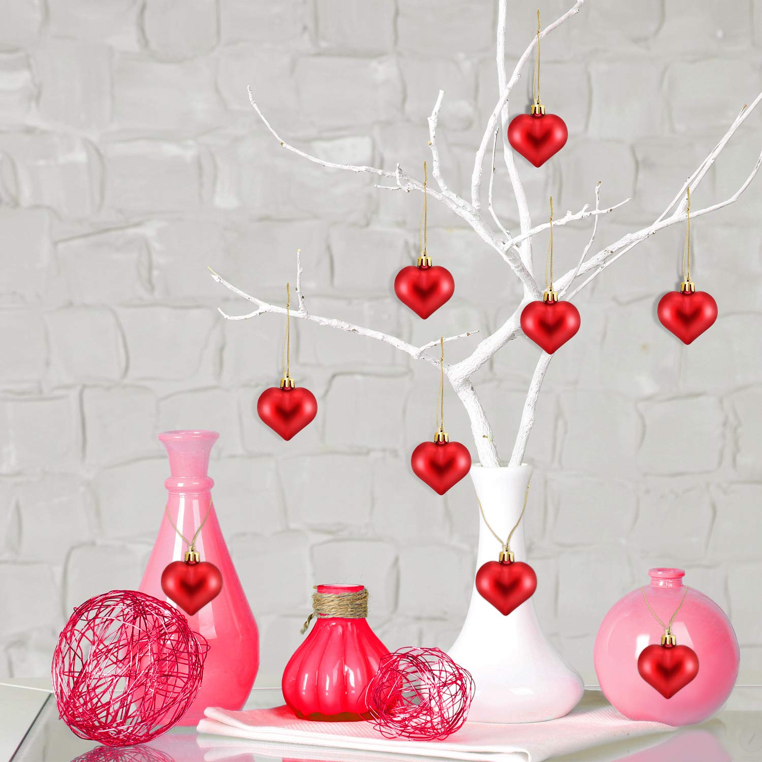Foto 6 pulgar | Adornos con Forma de Corazón Frienda Rojos 24 Piezas - Venta Internacional