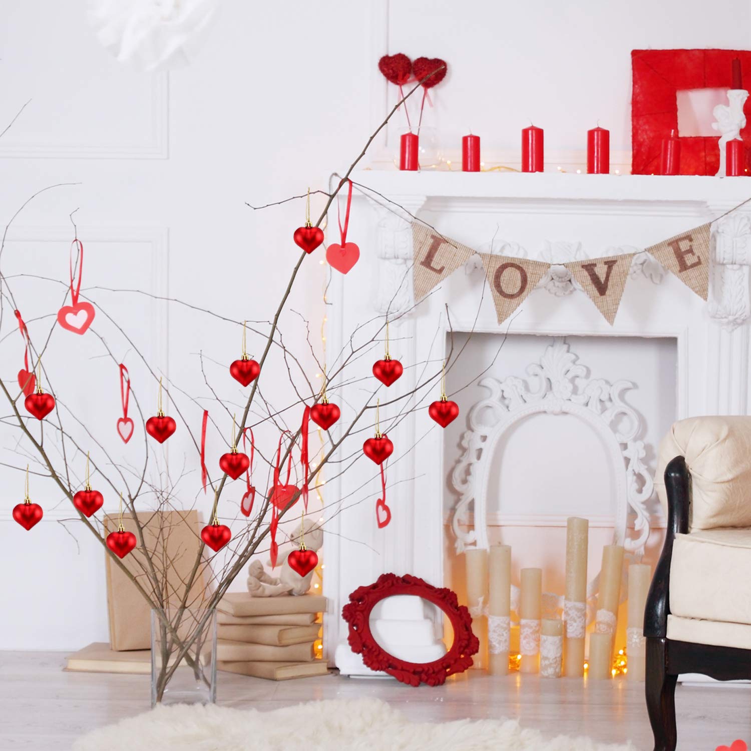 Foto 7 pulgar | Adornos con Forma de Corazón Frienda Rojos 24 Piezas - Venta Internacional