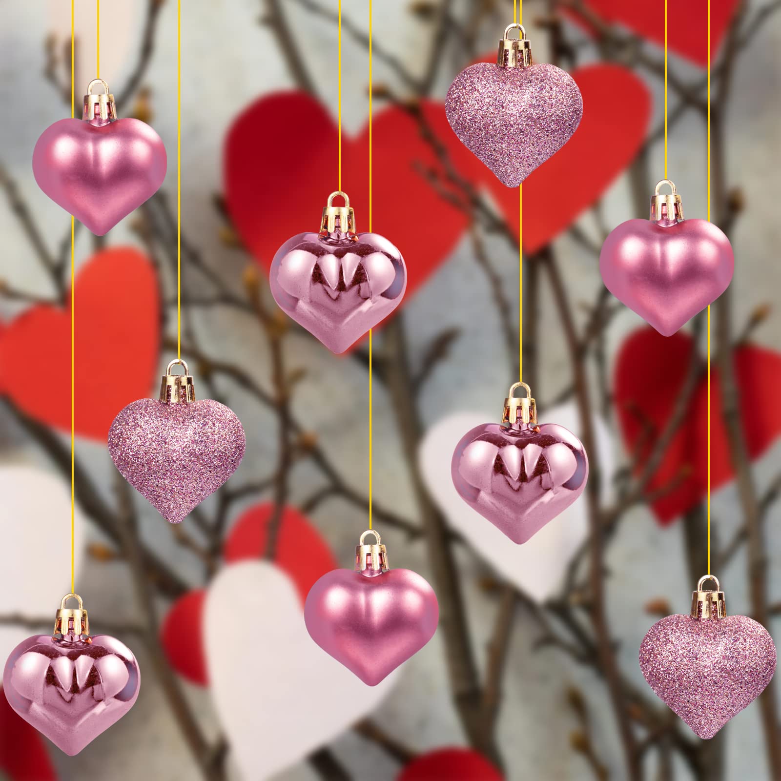 Foto 3 pulgar | Adornos GuassLee San Valentín en Forma de Corazón color Oro Rosa 36 Pizas - Venta Internacional