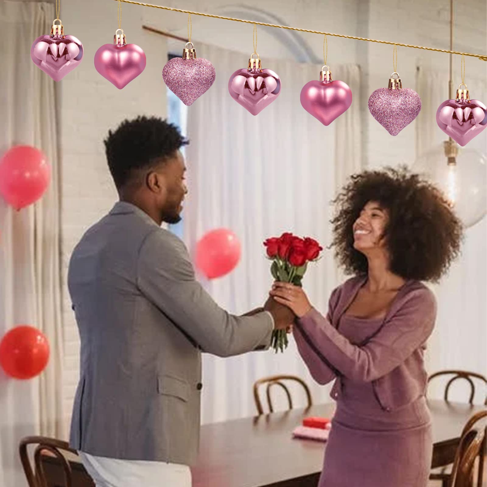 Foto 7 | Adornos GuassLee San Valentín en Forma de Corazón color Oro Rosa 36 Pizas - Venta Internacional