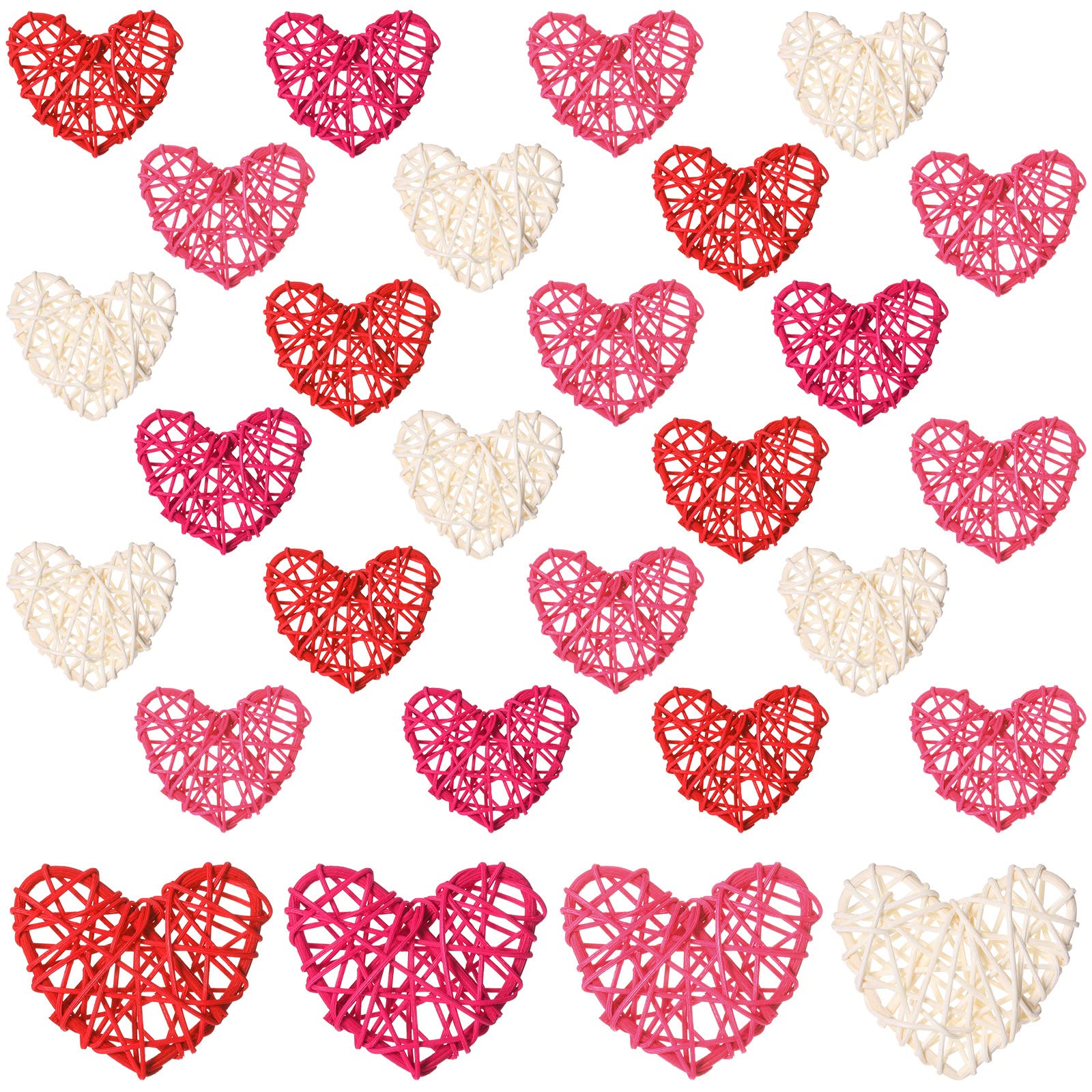 Foto 2 pulgar | Figuras de Ratán en Forma de Corazón Geosar 7 cm Multicolor 24 Piezas - Venta Internacional