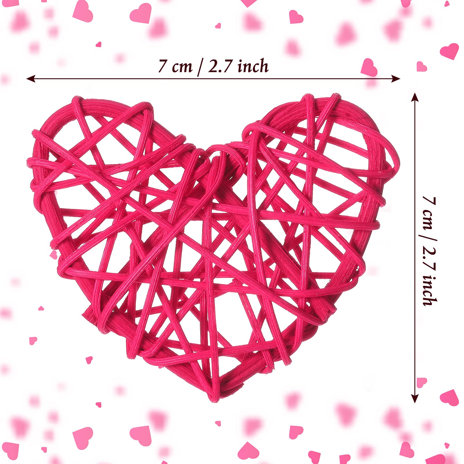 Foto 3 pulgar | Figuras de Ratán en Forma de Corazón Geosar 7 cm Multicolor 24 Piezas - Venta Internacional