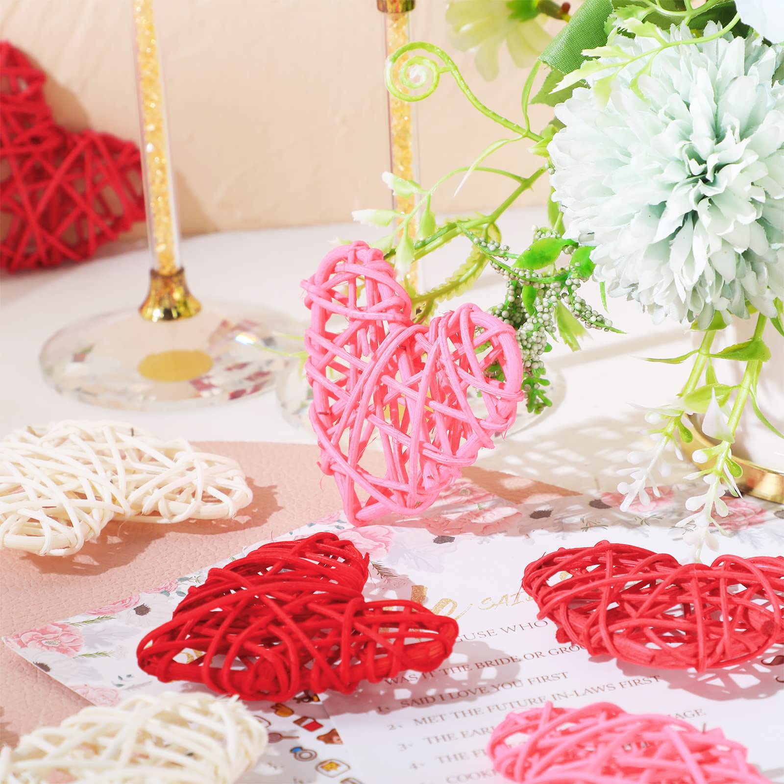Foto 5 pulgar | Figuras de Ratán en Forma de Corazón Geosar 7 cm Multicolor 24 Piezas - Venta Internacional