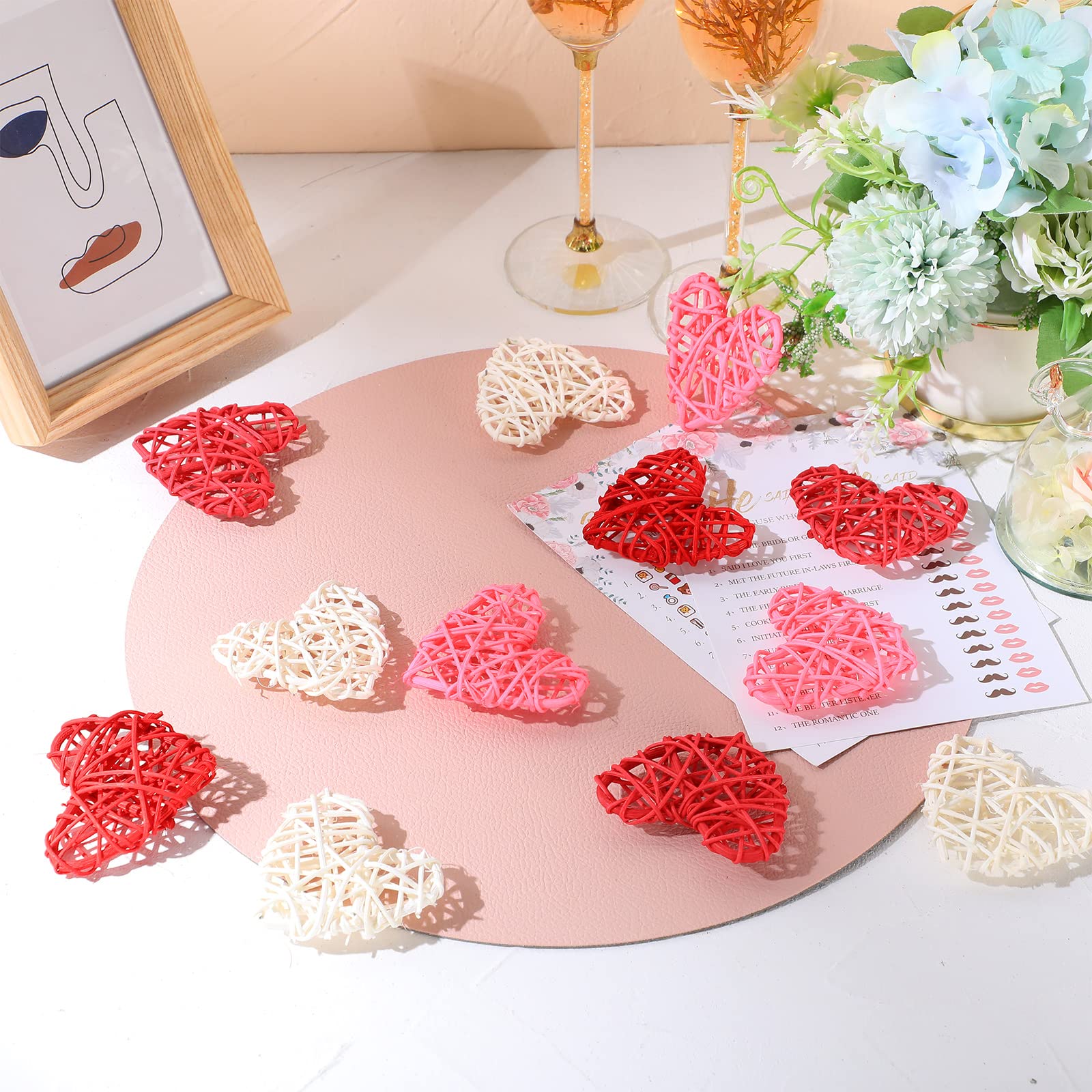 Foto 7 pulgar | Figuras de Ratán en Forma de Corazón Geosar 7 cm Multicolor 24 Piezas - Venta Internacional