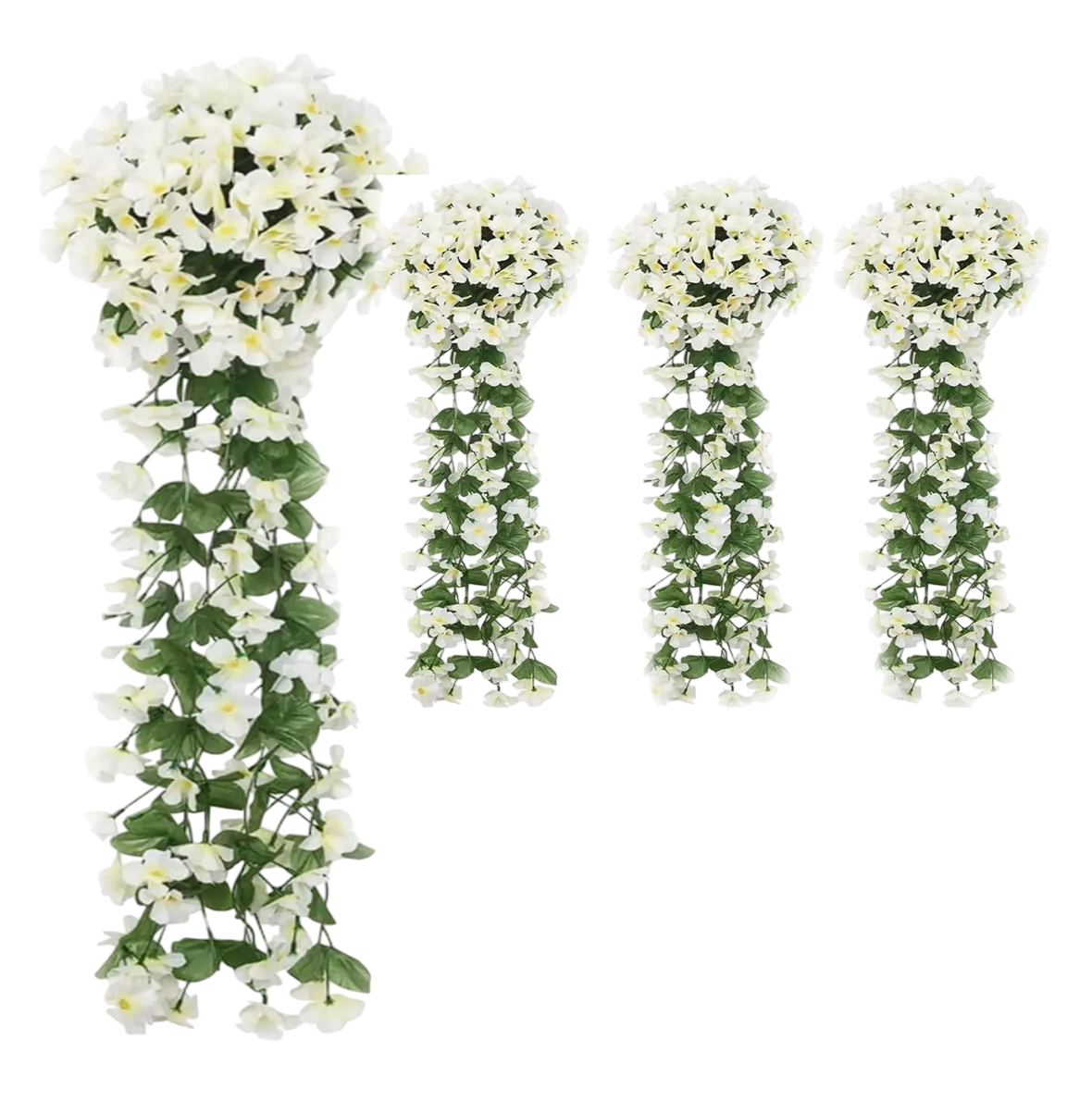 Flores Artificiales Violeta Decoración Fiesta Bod 4 Pcs Blanco/verde
