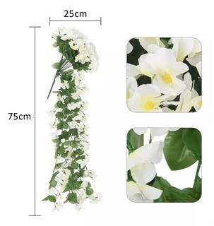 Foto 2 | Flores Artificiales Violeta Decoración Fiesta Bod 4 Pcs Blanco/verde